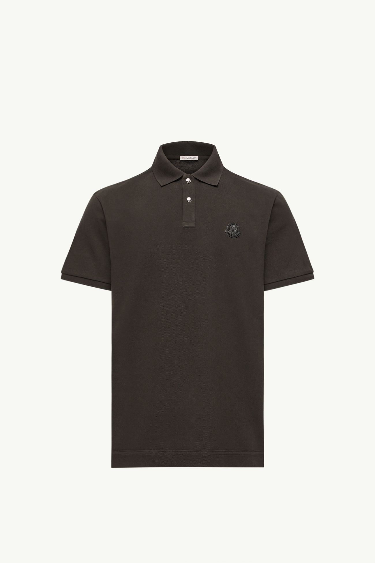 Logo Patch Cotton Piquet Polo Shirt Men Olive Green Moncler 2