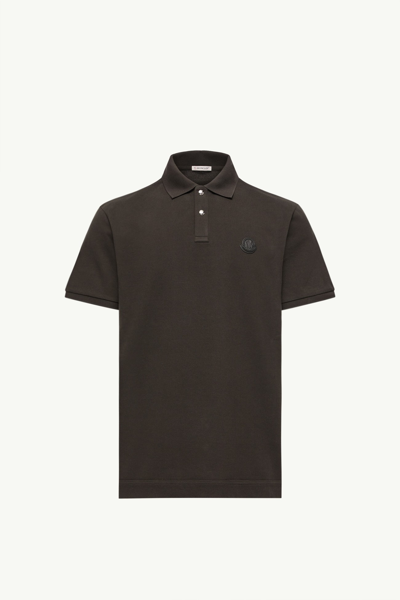 Logo Patch Cotton Piquet Polo Shirt Men Olive Green Moncler 2