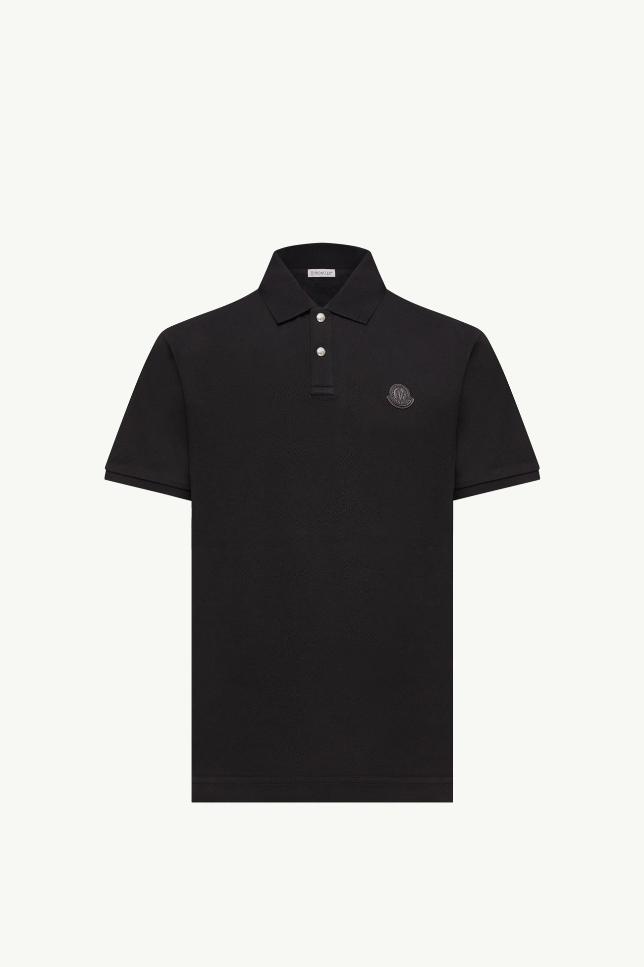 Logo Patch Cotton Piquet Polo Shirt Men Black Moncler 2