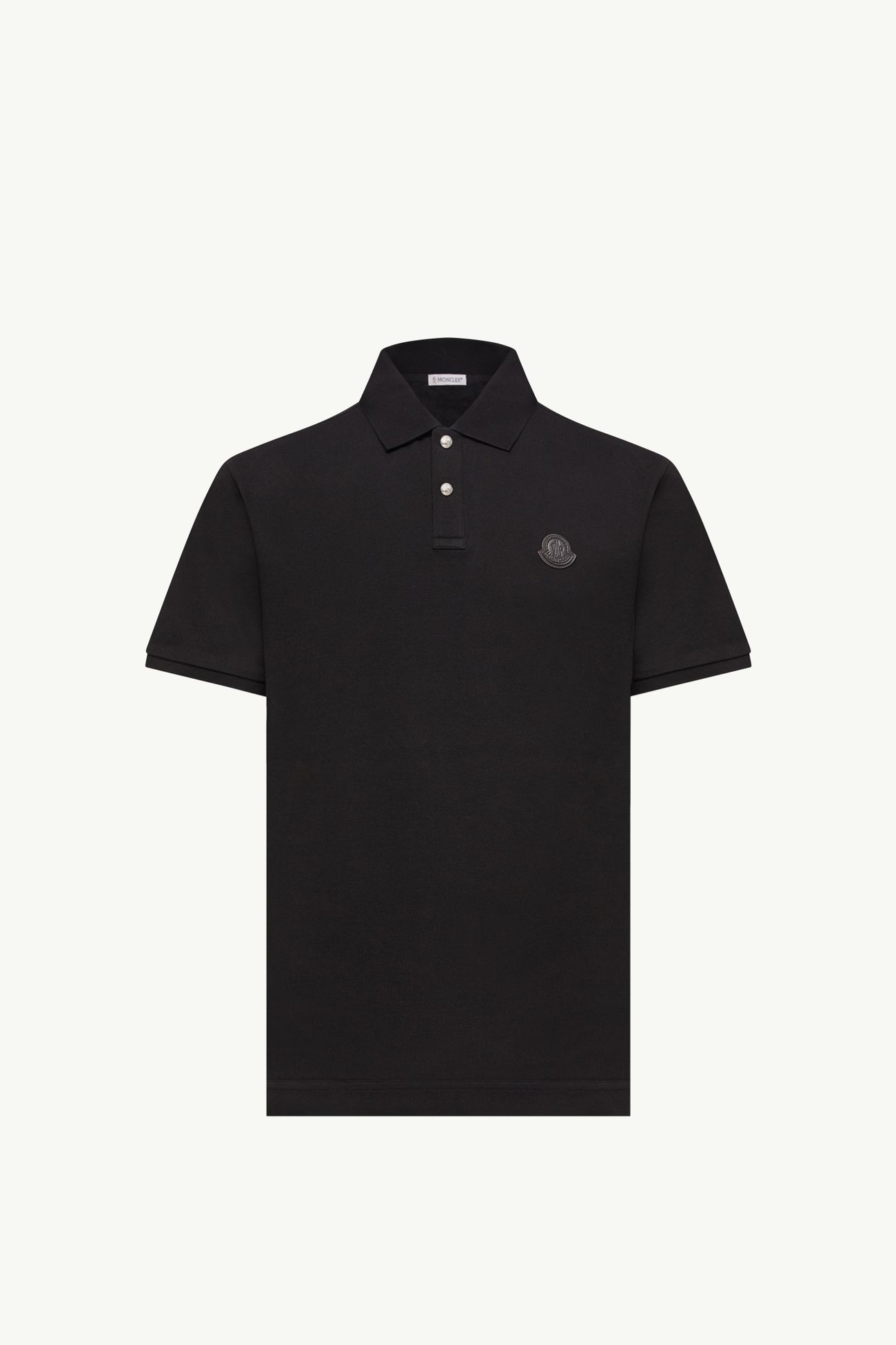 Poloshirt aus Baumwollpiqué mit Logoaufnäher Herren Schwarz Moncler 2