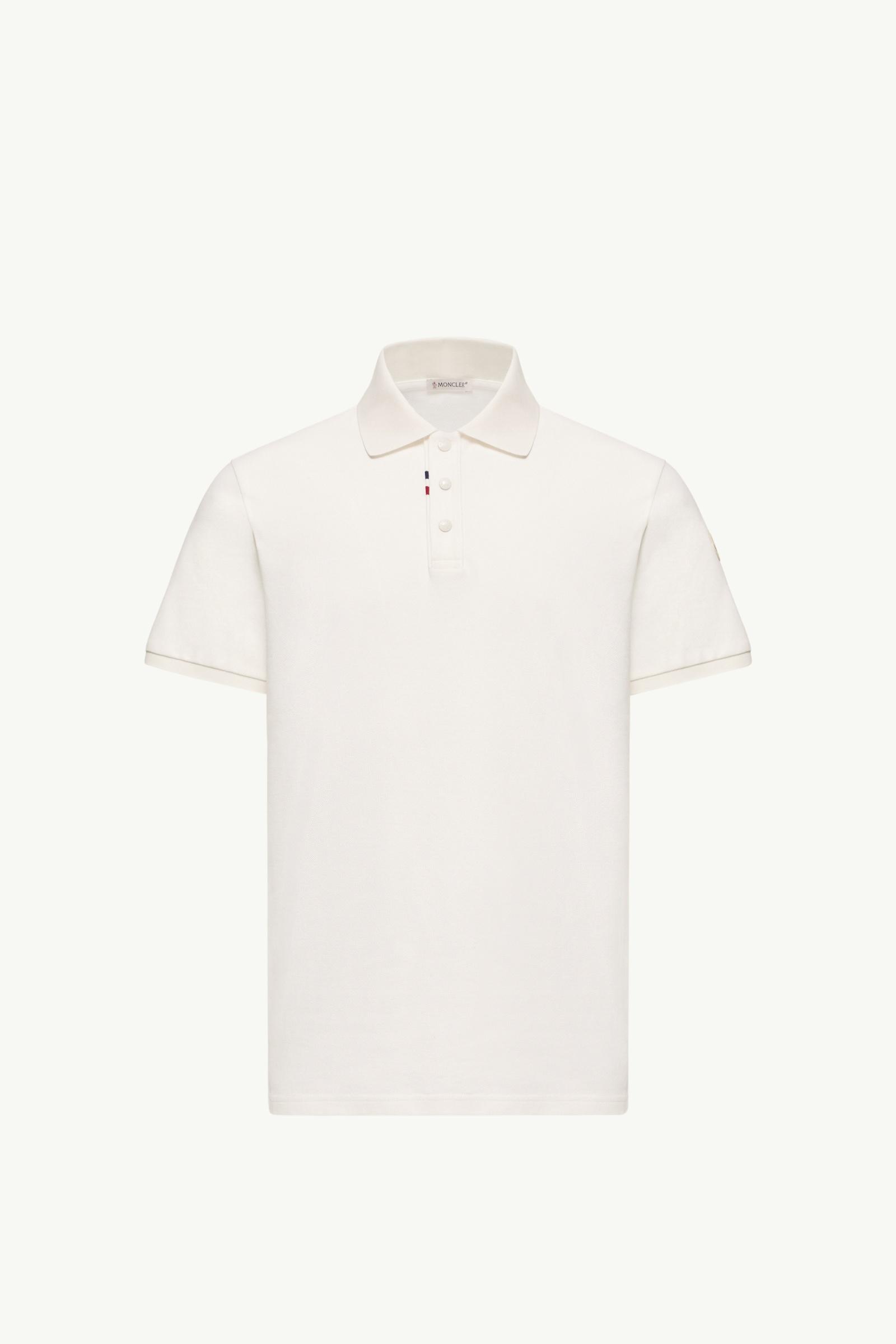 Polo en piqué de coton à logo Hommes Blanc Moncler, 1 of 0
