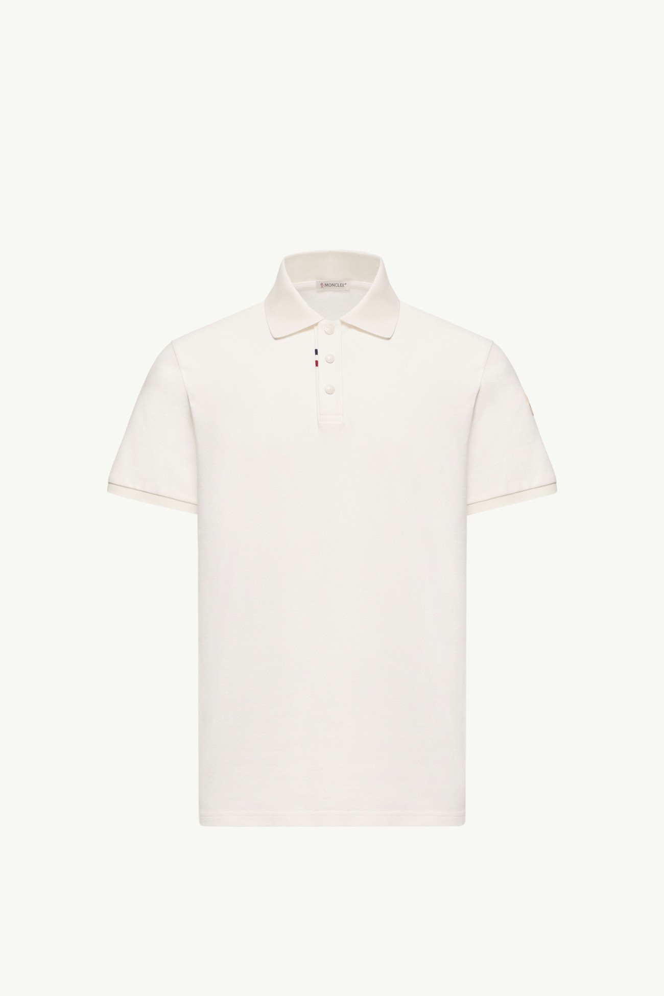 Logo Cotton Piquet Polo Shirt Men White Moncler 2