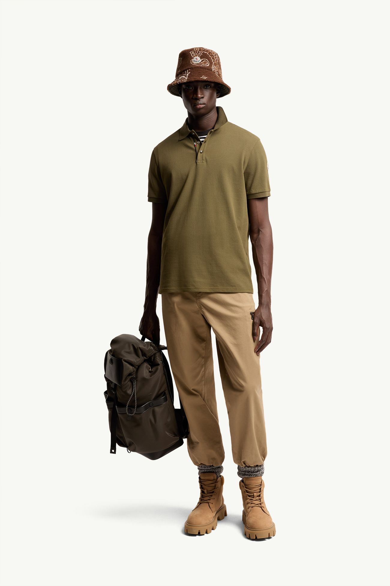 男士标识棉质Polo衫 男士 橄榄绿 Moncler 0