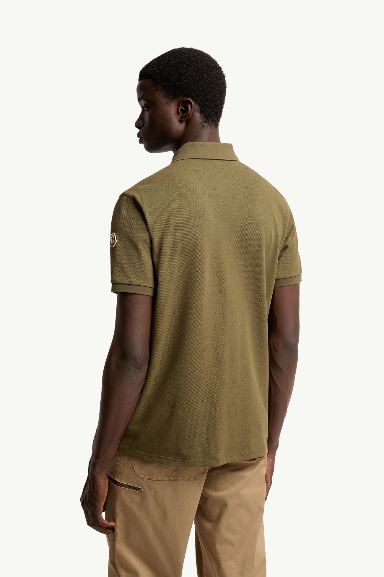 Polo en piqué de coton à logo Hommes Vert Olive Moncler 4