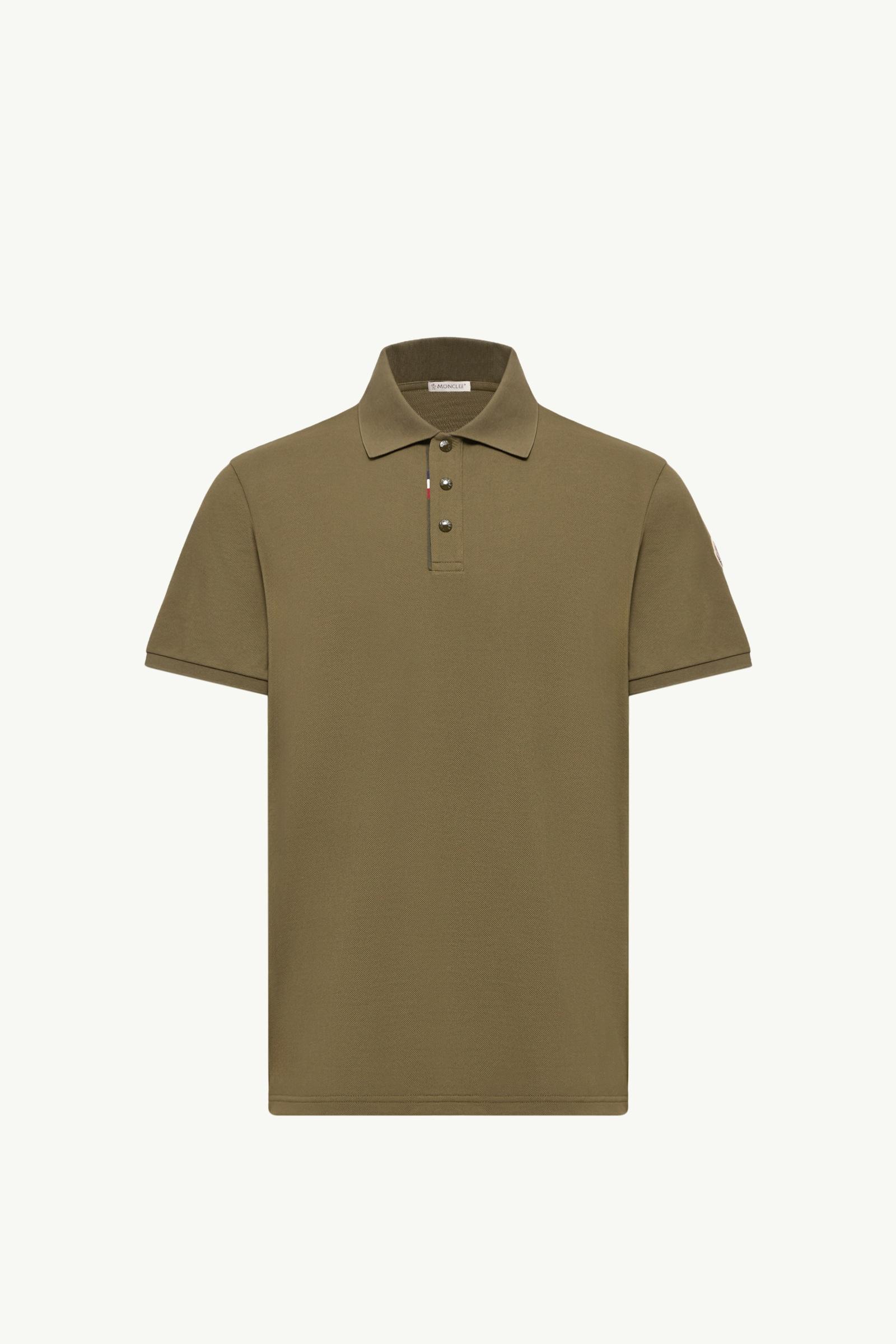 Polo en piqué de coton à logo Hommes Vert Olive Moncler, 1 of 0