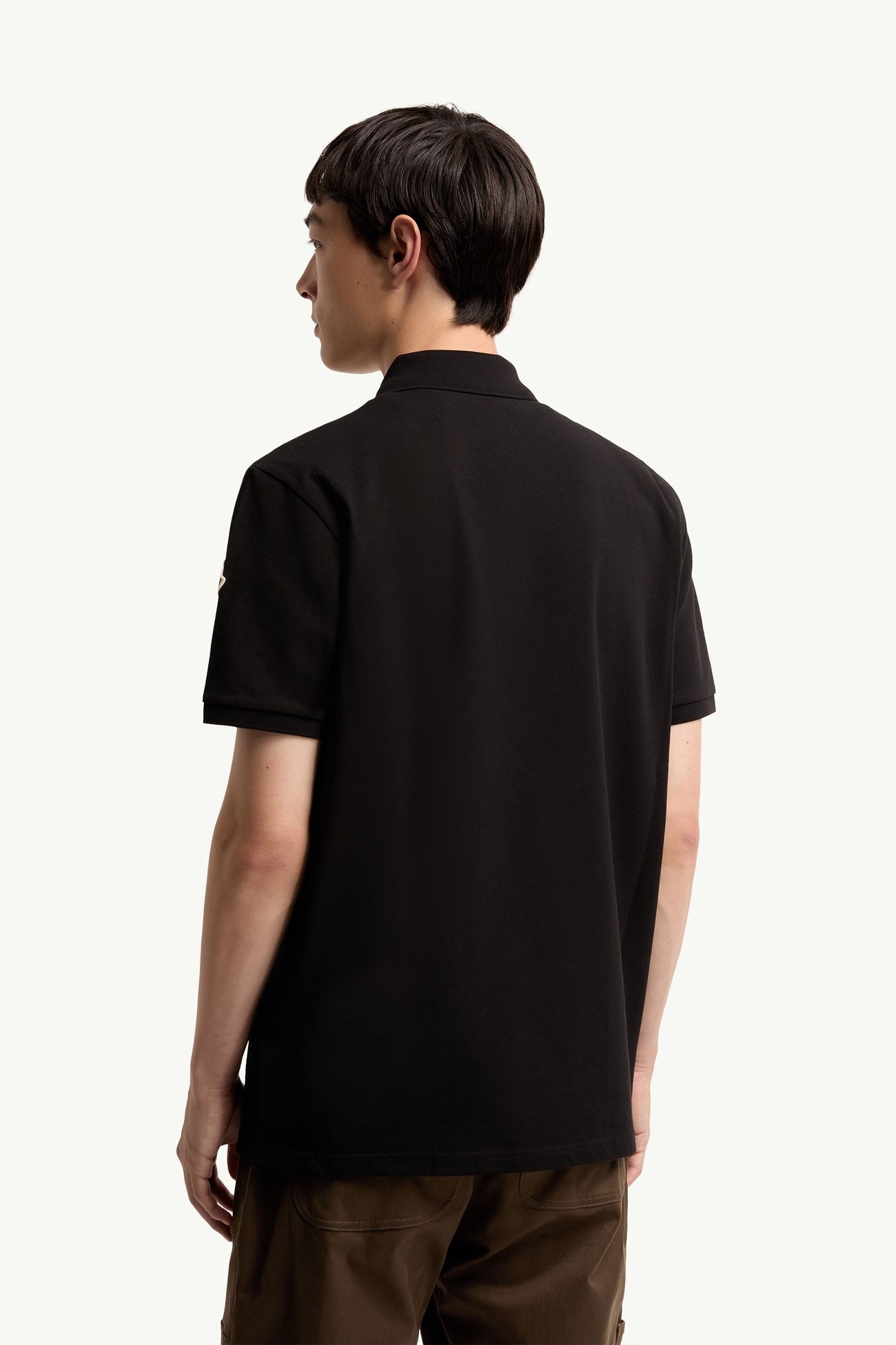 Polo en piqué de coton à logo Hommes Noir Moncler 4