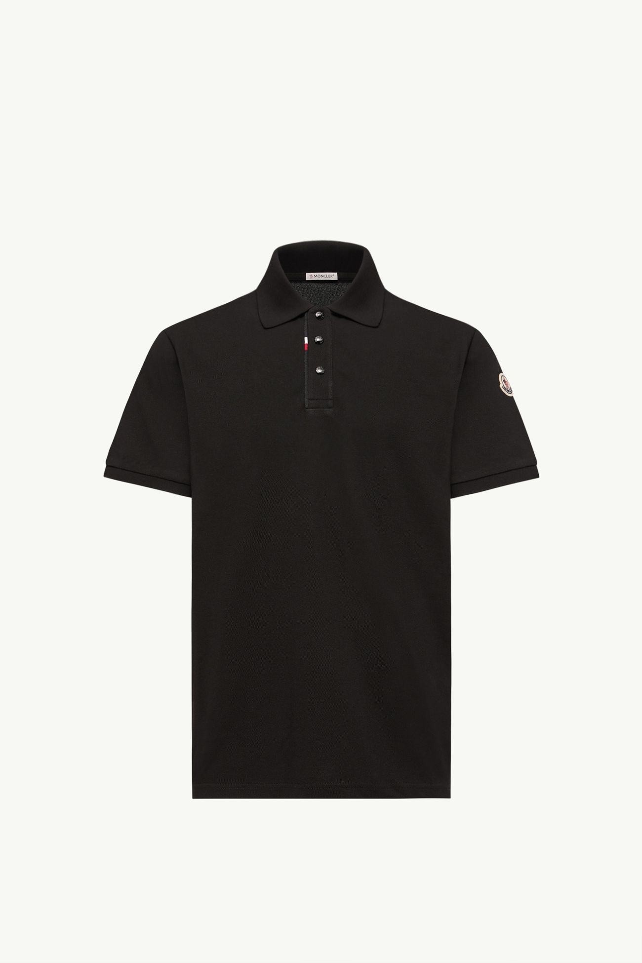 Polo de piqué de algodón con logotipo Hombre Negro Moncler 2