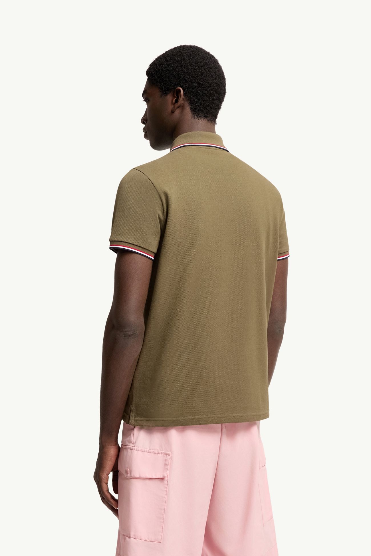 男士三色饰边棉质珠地Polo衫 男士 橄榄绿 Moncler 4