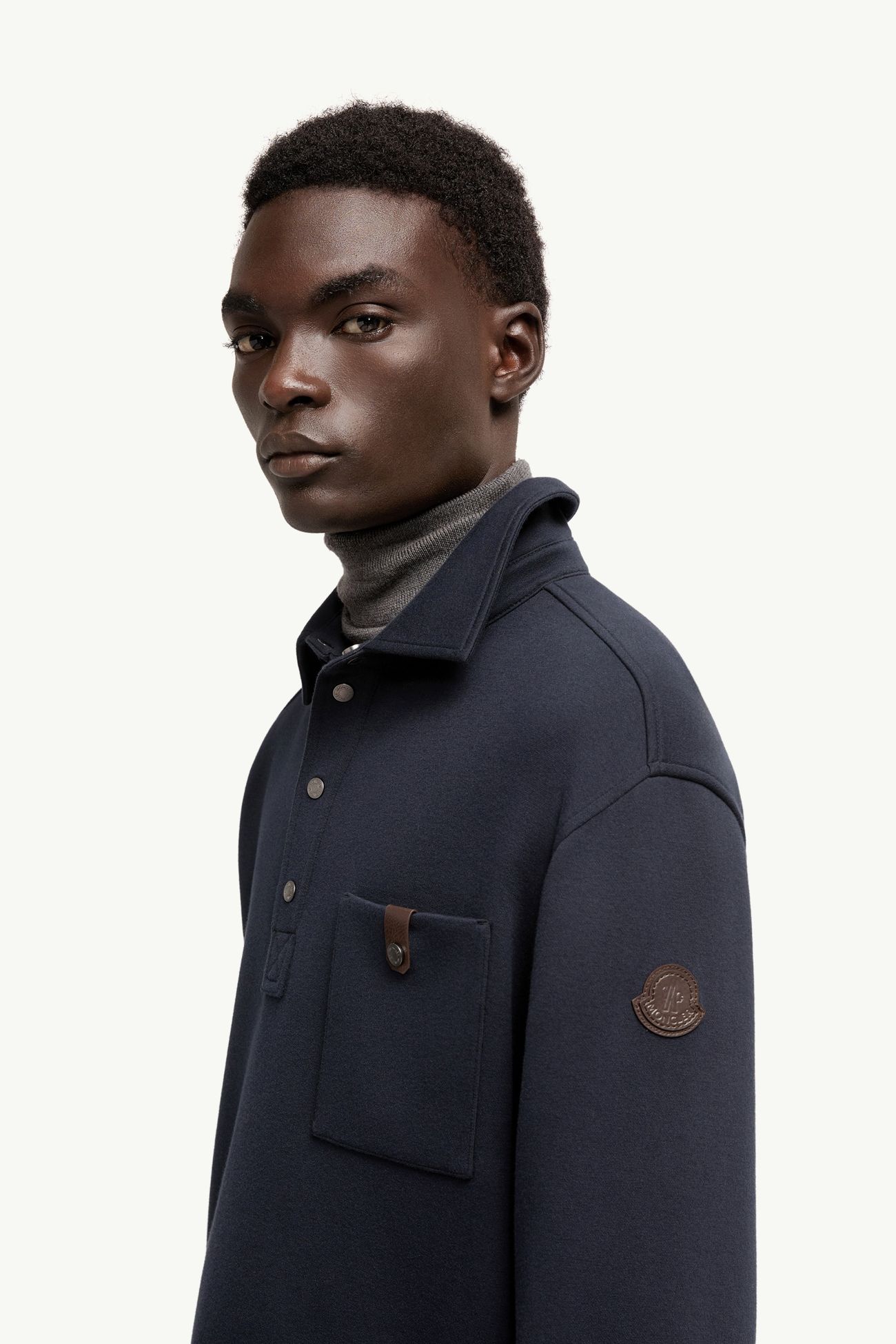男士棉质长袖Polo衫 男士 海军蓝色 Moncler 1