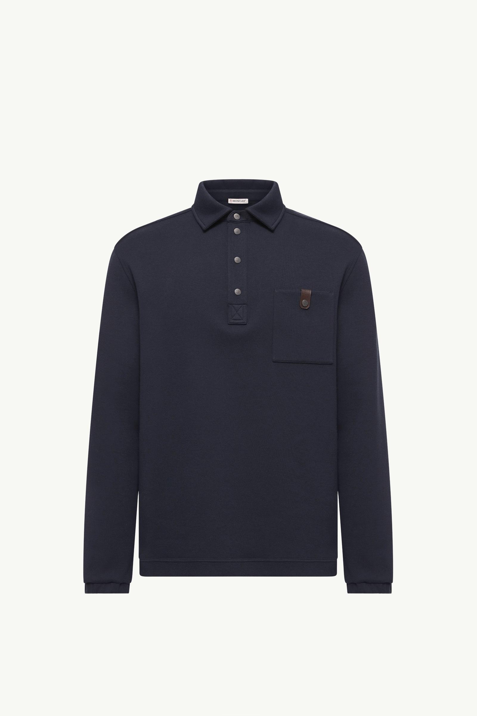棉質長袖Polo恤 男士 海軍藍色 Moncler, 1 of 0