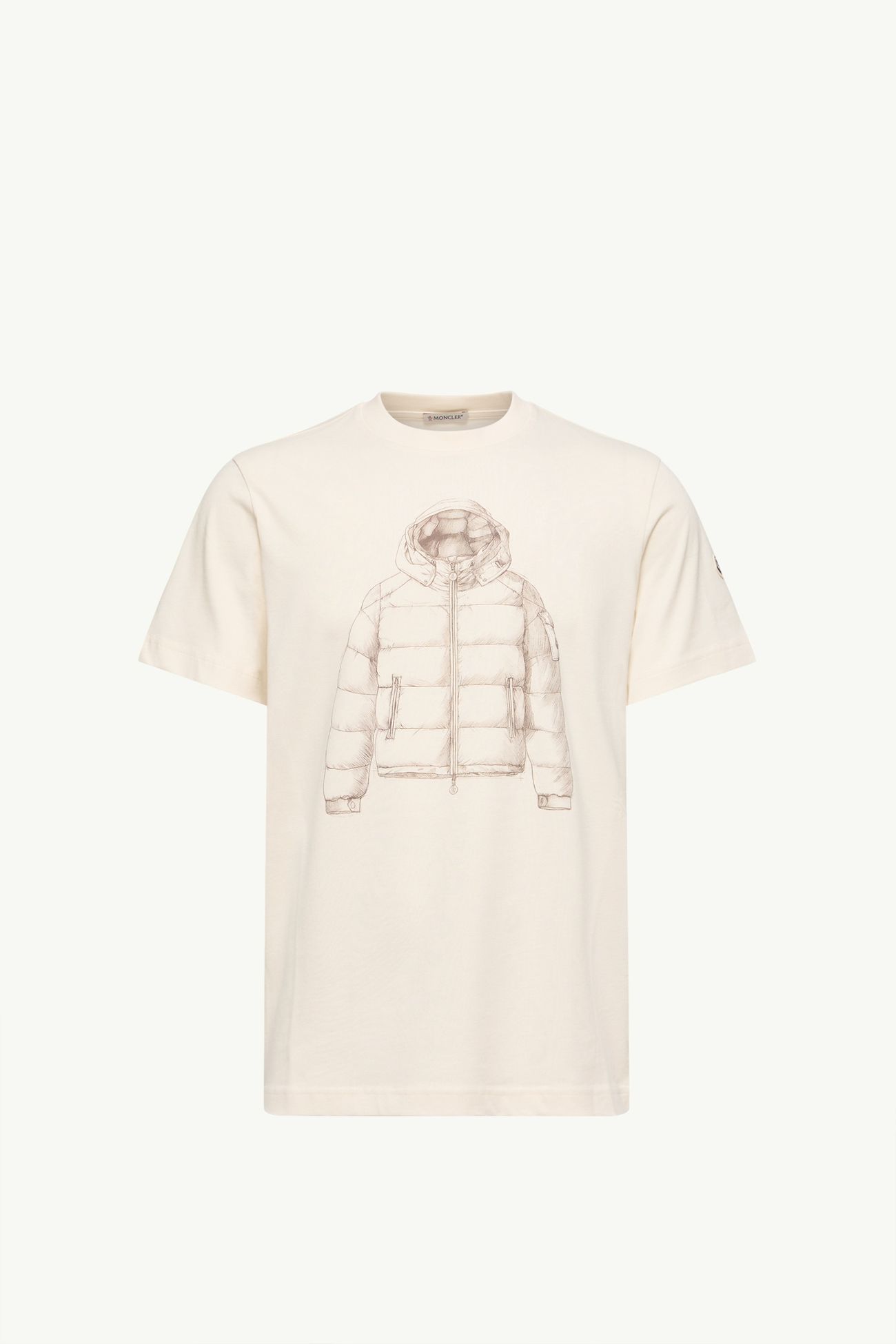 Down Jacket Print Cotton T-Shirt Men White Ivory Moncler 2