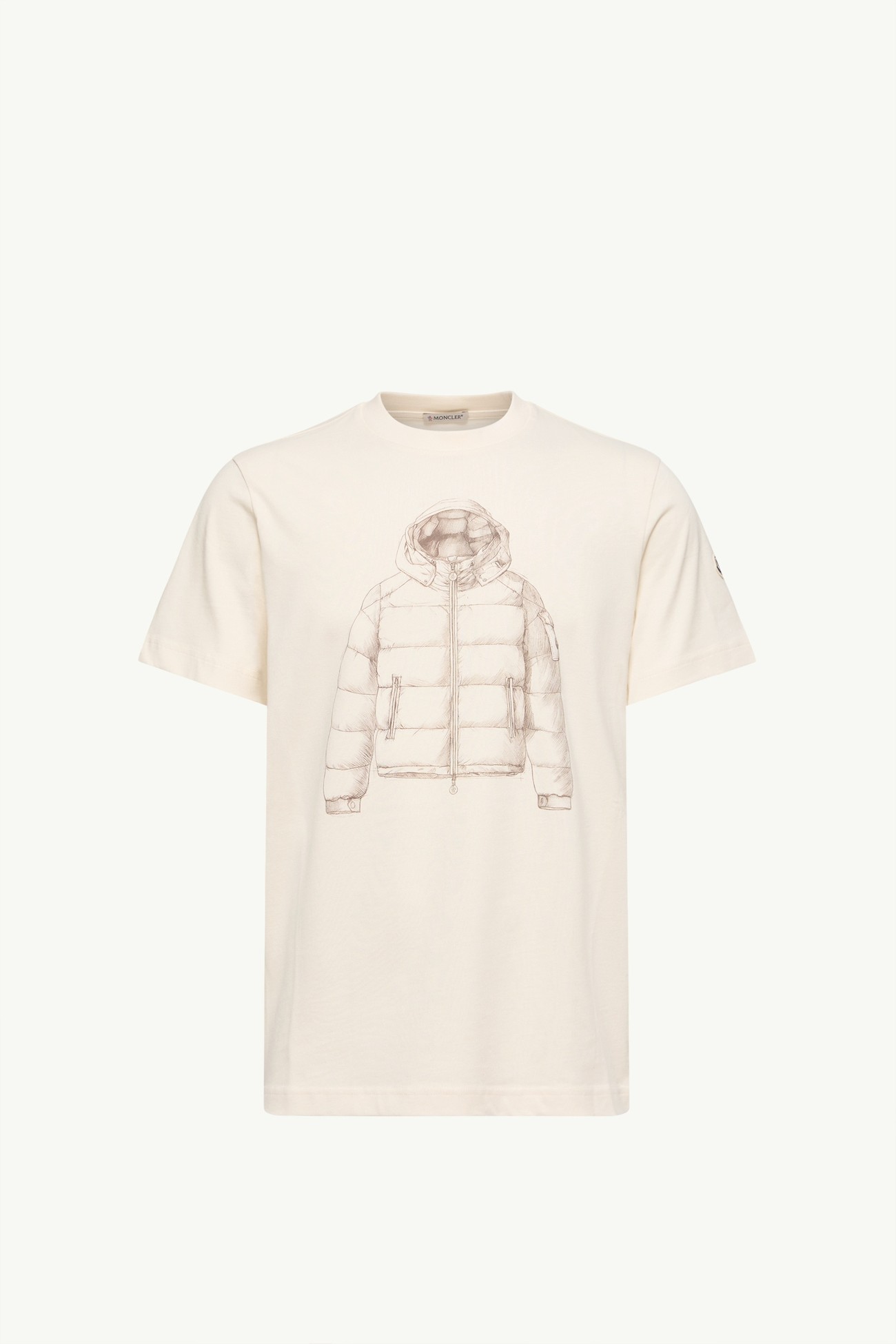 Down Jacket Print Cotton T-Shirt Men White Ivory Moncler 2