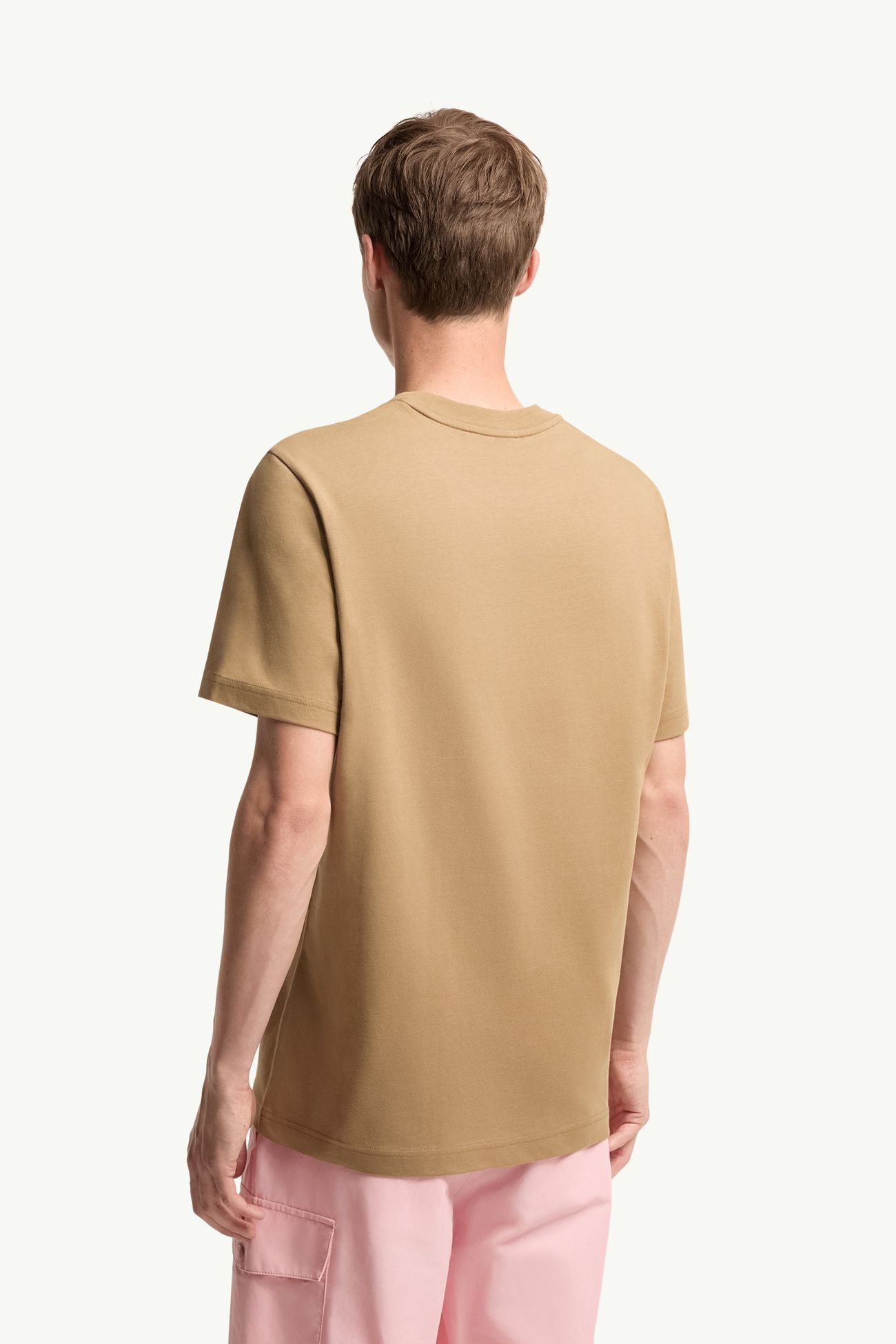 T-shirt en coton à imprimé doudoune Hommes Beige Moncler 4
