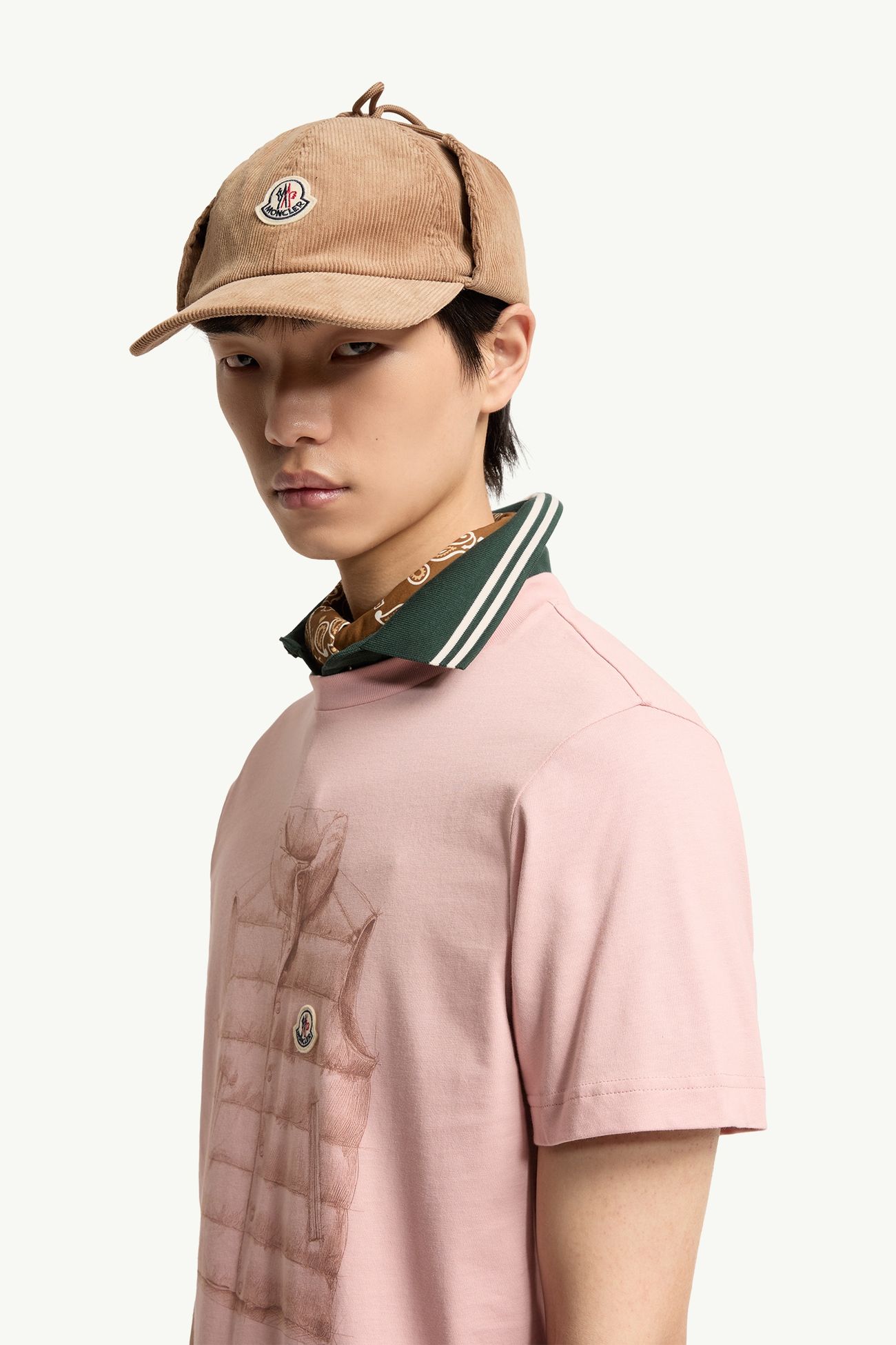 羽絨外套印花棉質T恤 男士 粉紅色 Moncler 1