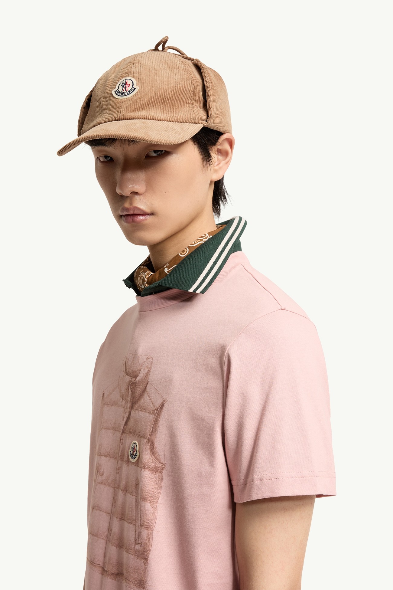 羽絨外套印花棉質T恤 男士 粉紅色 Moncler 1