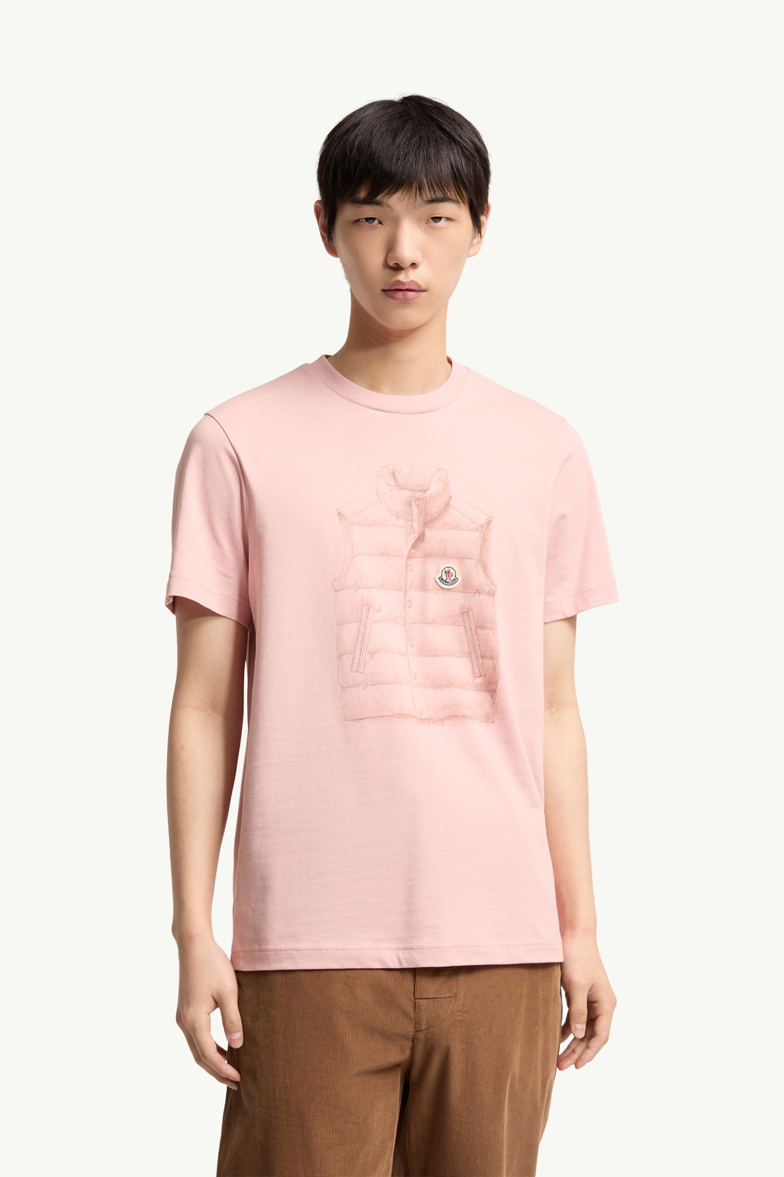 Pink Down Jacket Print Cotton T-Shirt - Polos & T-shirts for Men