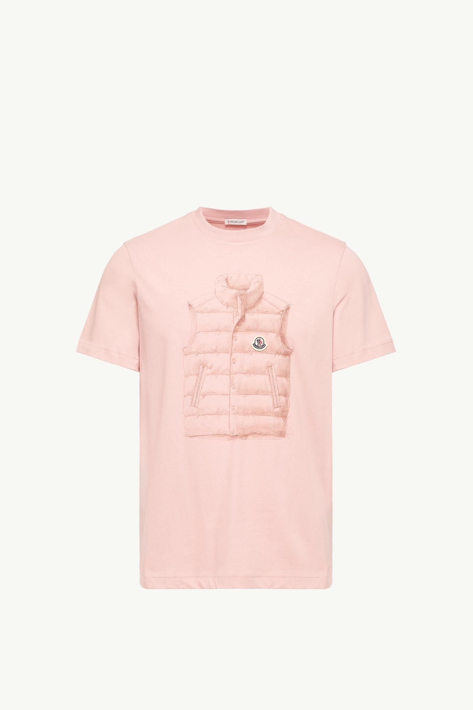 Pink Down Jacket Print Cotton T-Shirt - Polos & T-shirts for Men