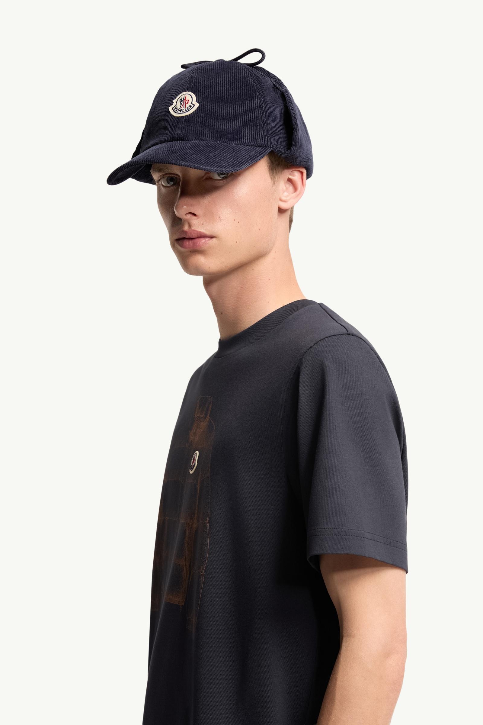 Navy Blue Down Jacket Print Cotton T-Shirt - Polos & T-shirts for