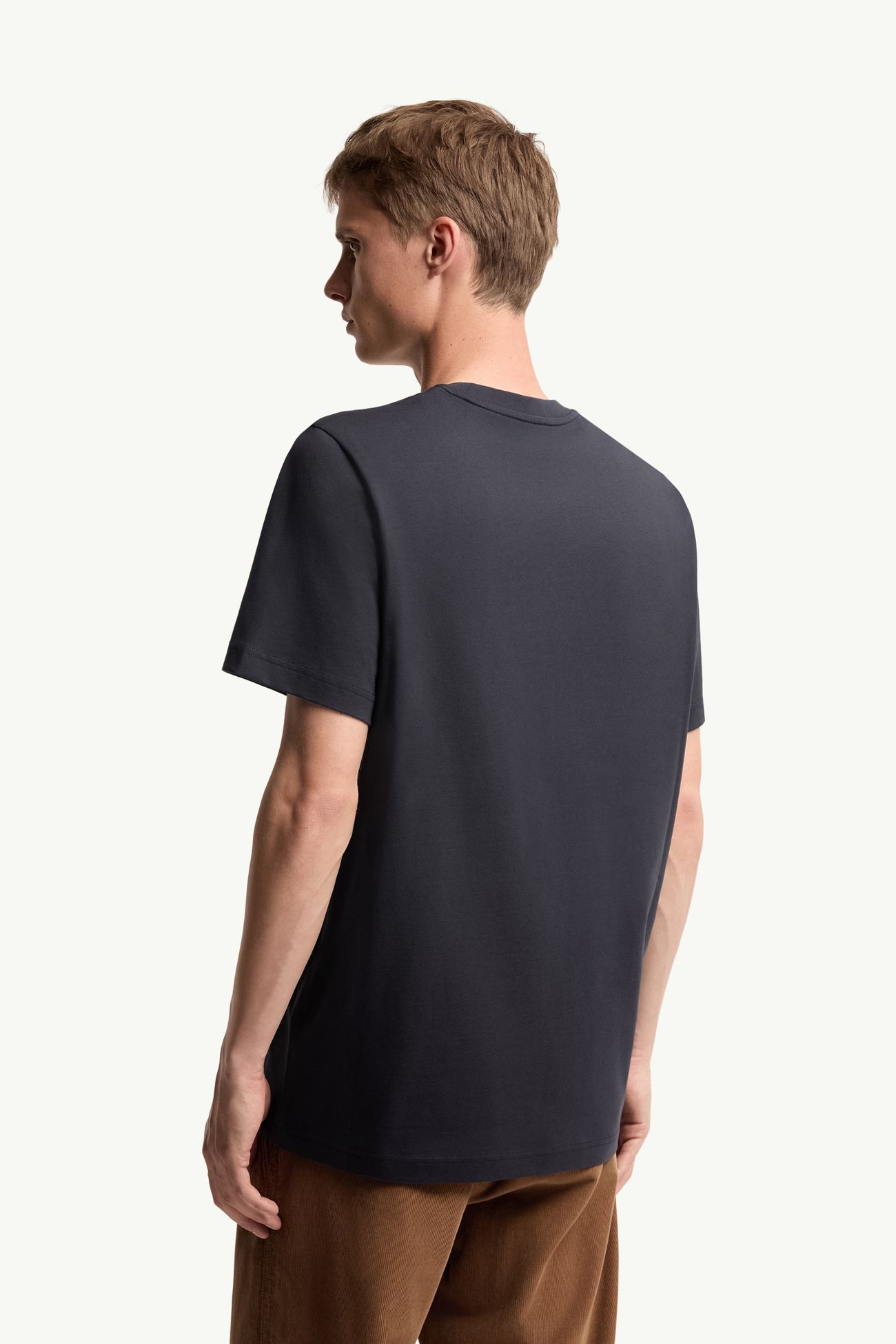 T-shirt en coton à imprimé doudoune Hommes Bleu marine Moncler 4