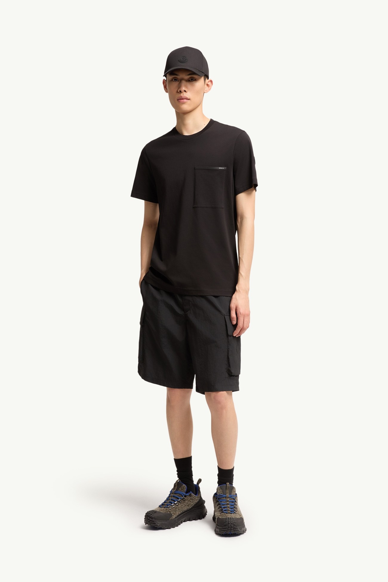 Cotton Jersey T-Shirt with Chest Pocket Men Black Moncler 0
