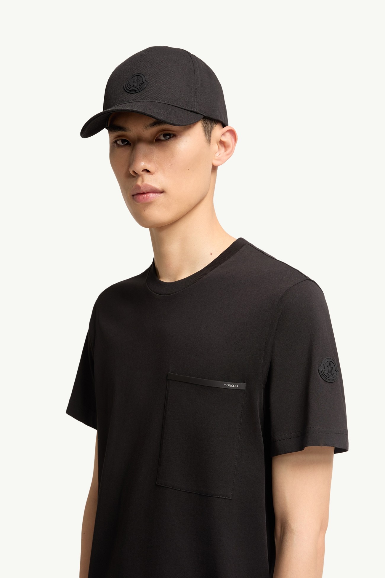 Cotton Jersey T-Shirt with Chest Pocket Men Black Moncler 1