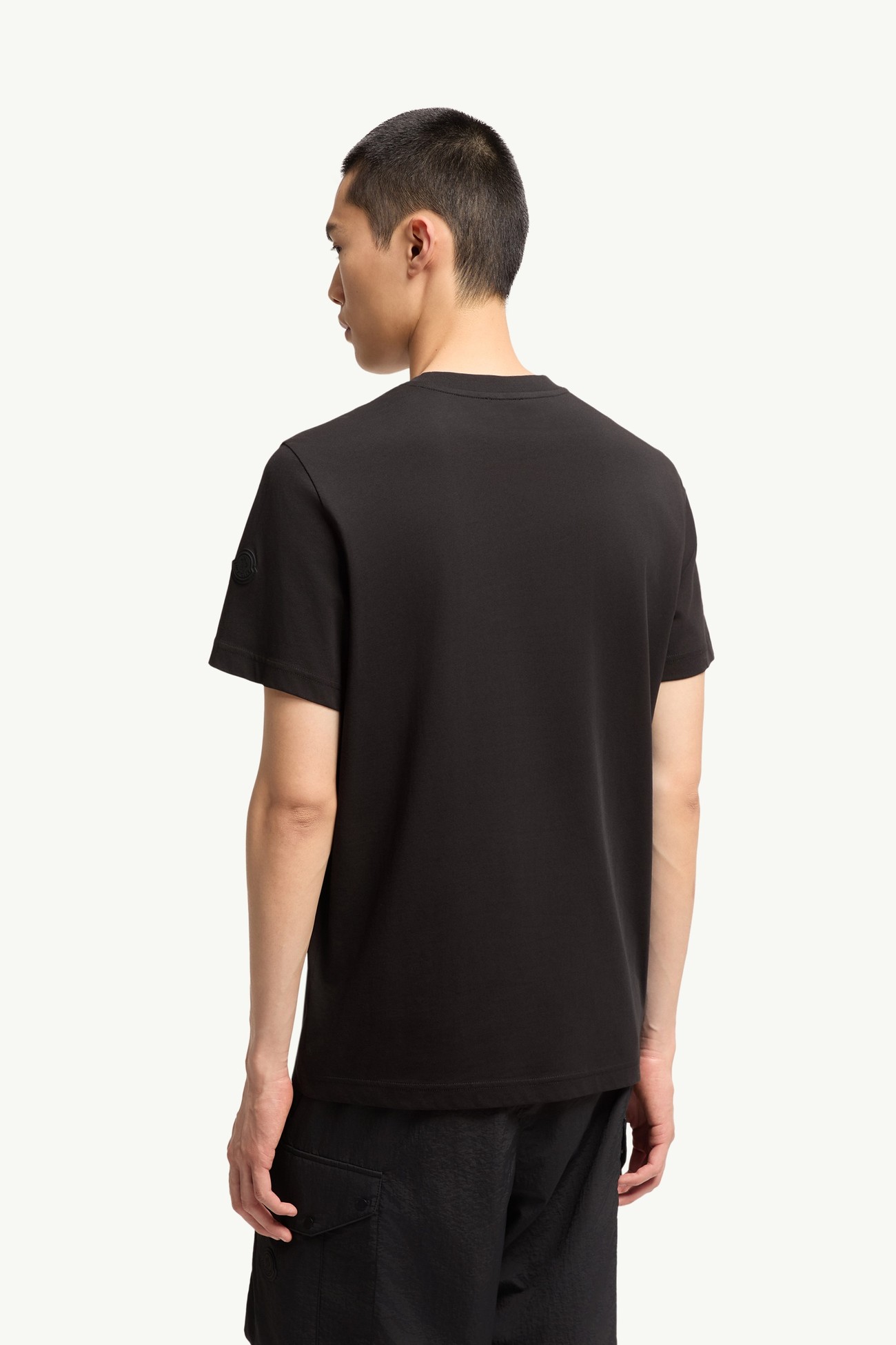 Cotton Jersey T-Shirt with Chest Pocket Men Black Moncler 4