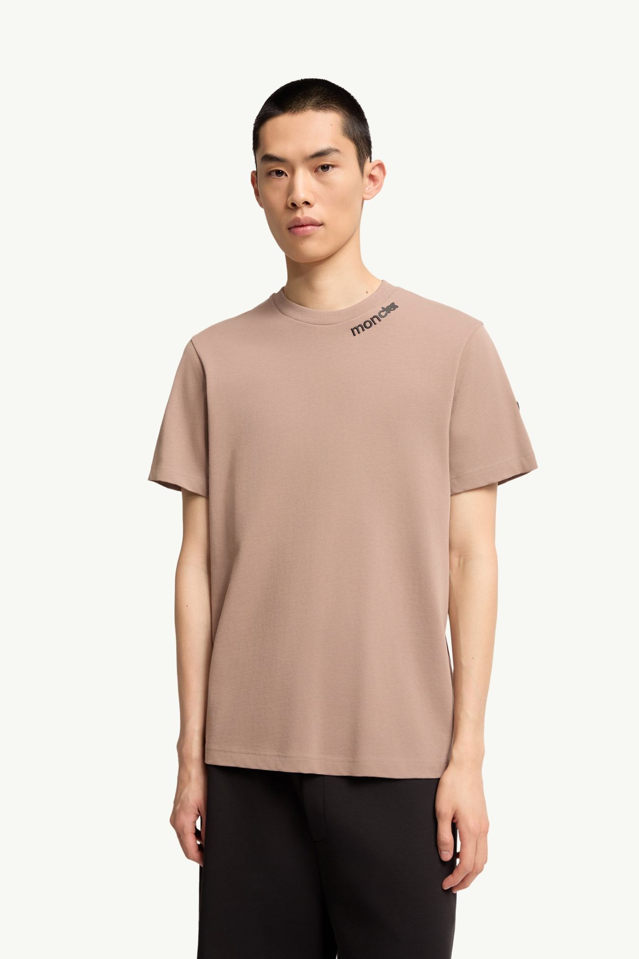 T-shirt en jersey de coton à logo Hommes Beige Moncler 3