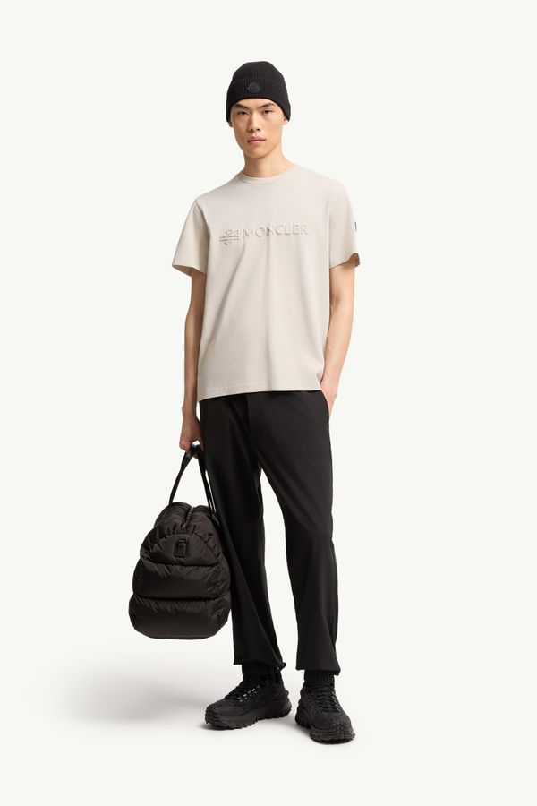 T-Shirt aus Baumwolle mit Logo Herren Weiß-Elfenbein Moncler 0