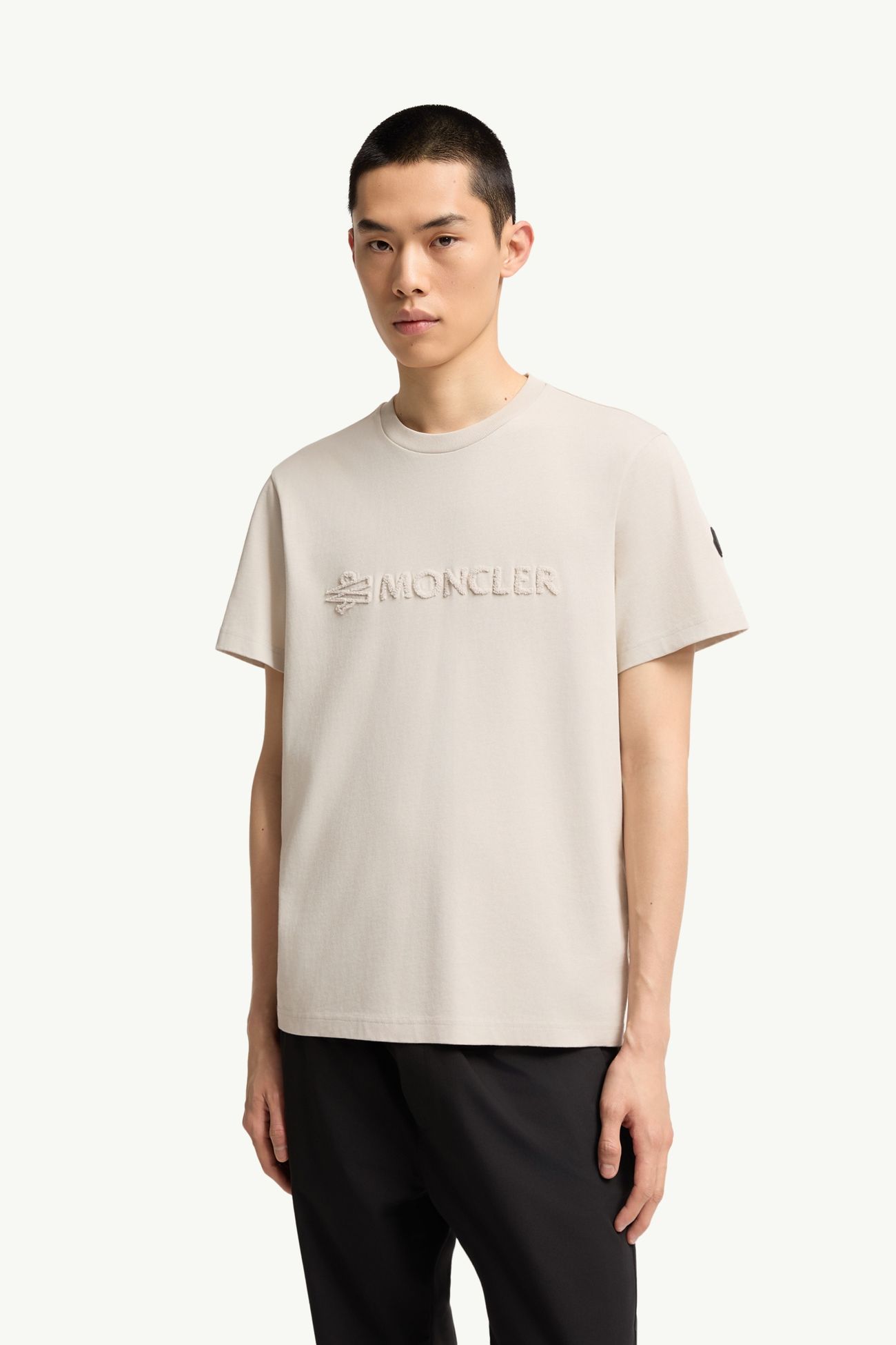 Logo Cotton T-Shirt Men White Ivory Moncler 3