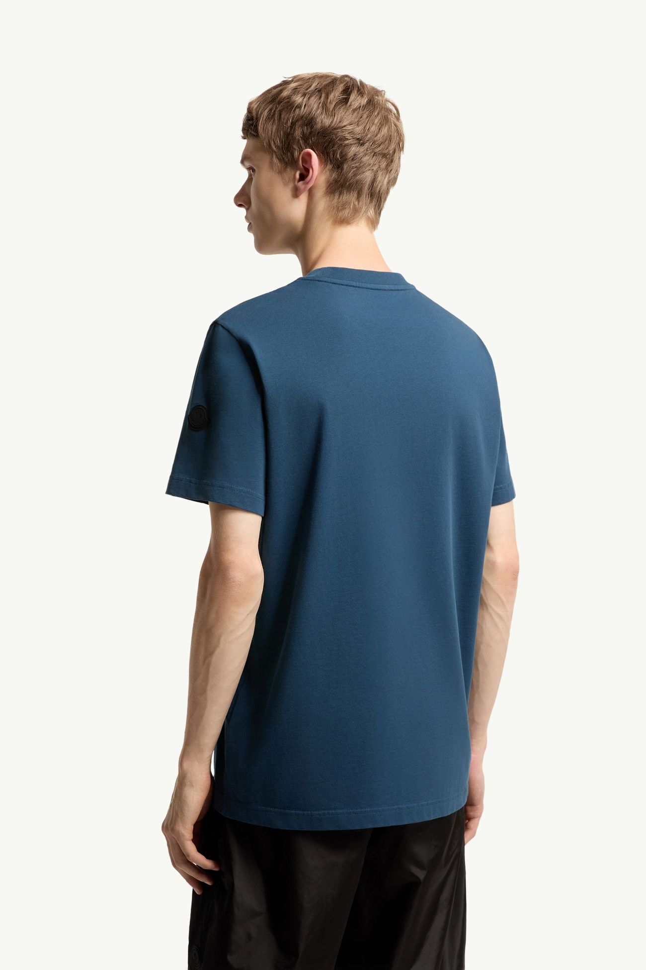 T-shirt en coton à logo Hommes Bleu Encre Moncler 4