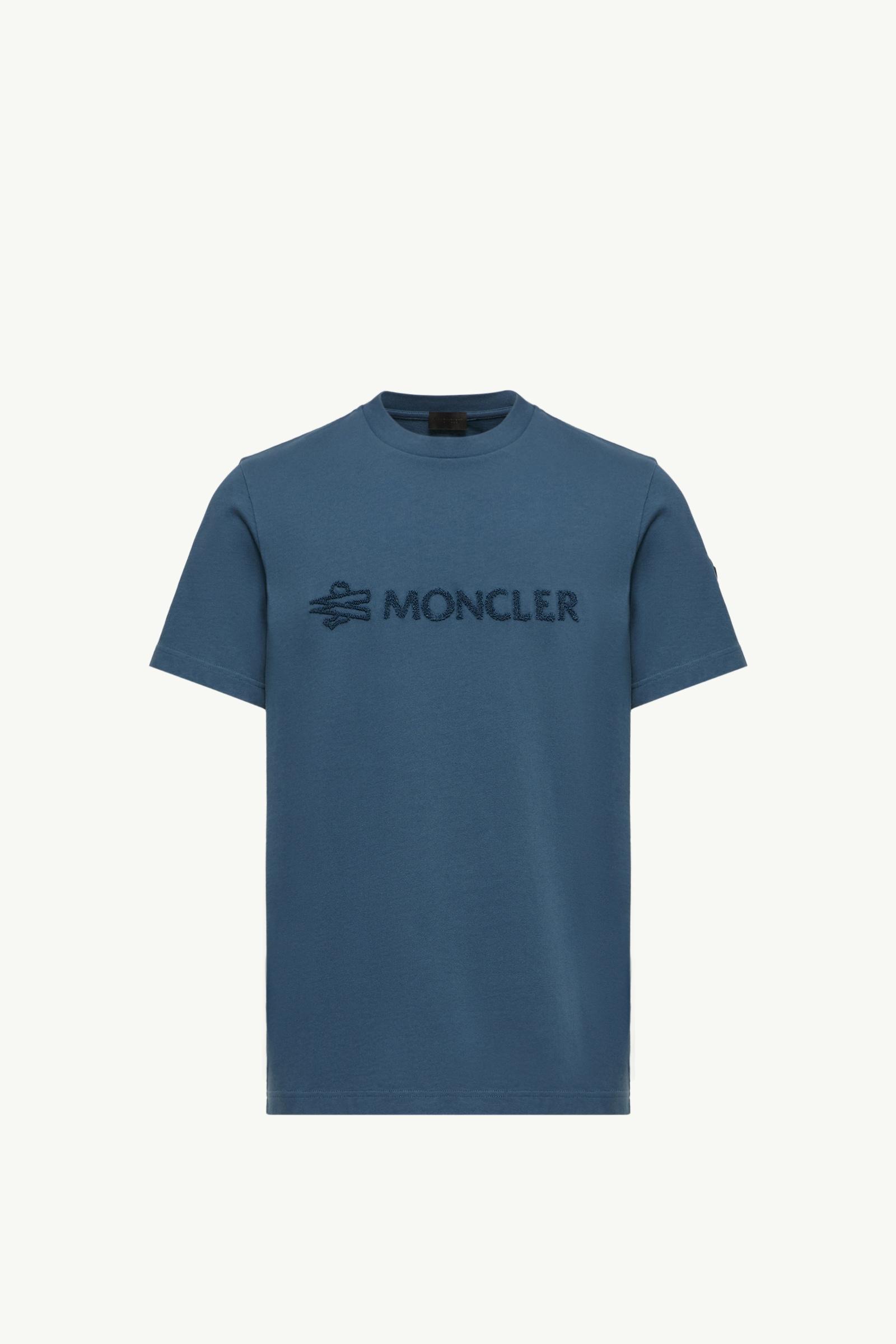 Logo Cotton T-Shirt Men Ink Blue Moncler, 1 of 0