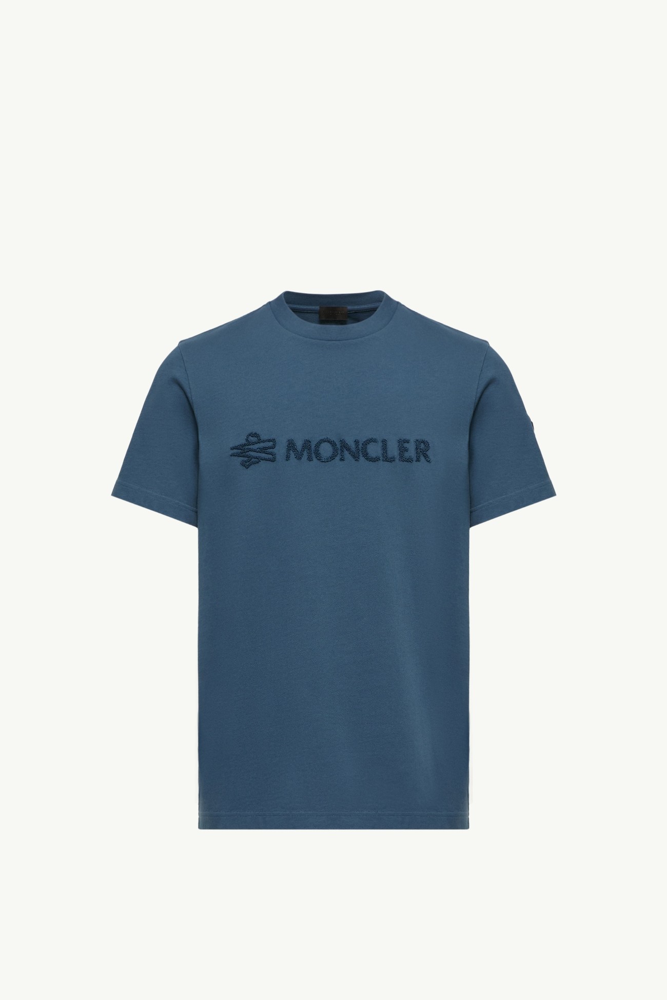 Logo Cotton T-Shirt Men Ink Blue Moncler 2