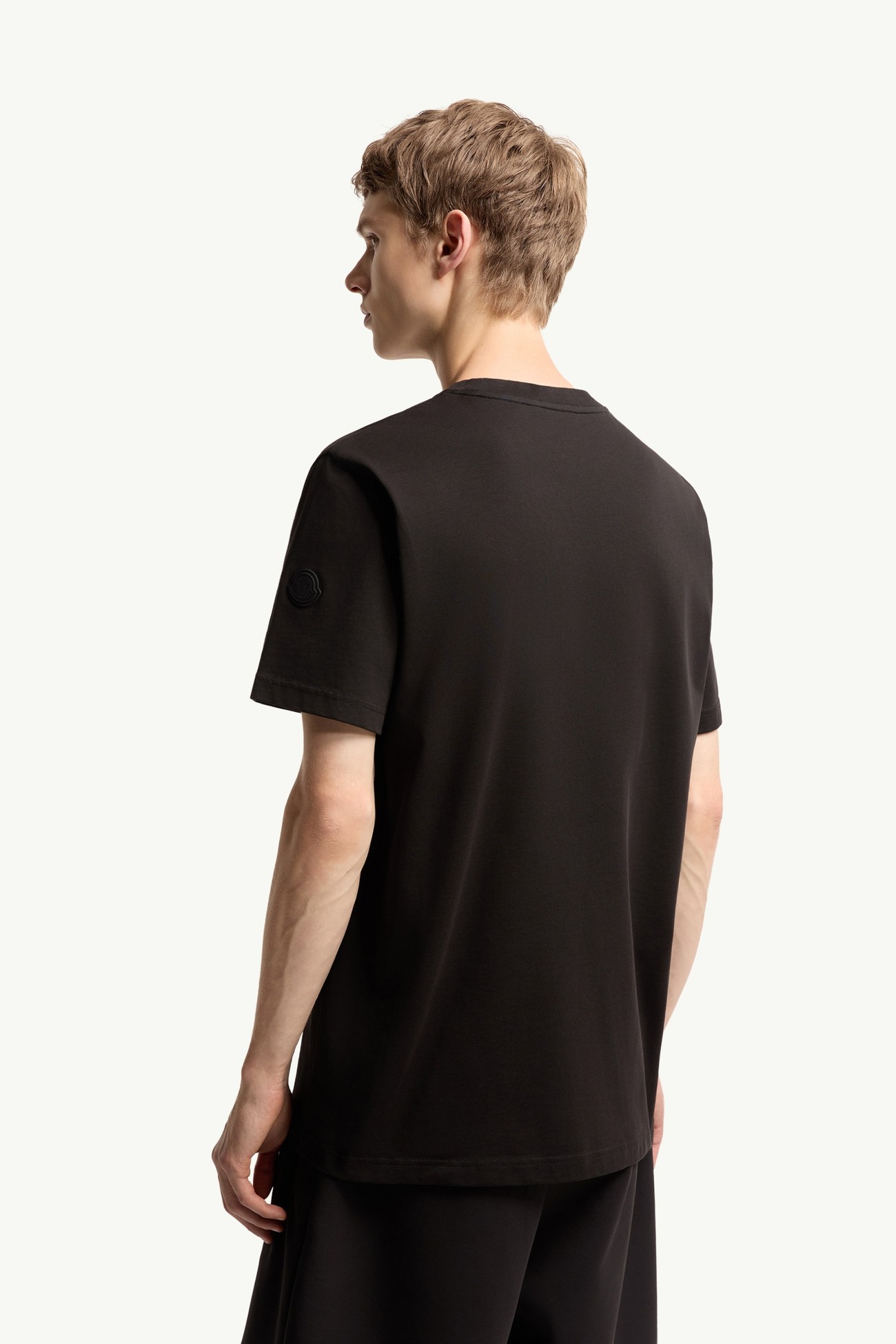 Logo Cotton T-Shirt Men Black Moncler 4