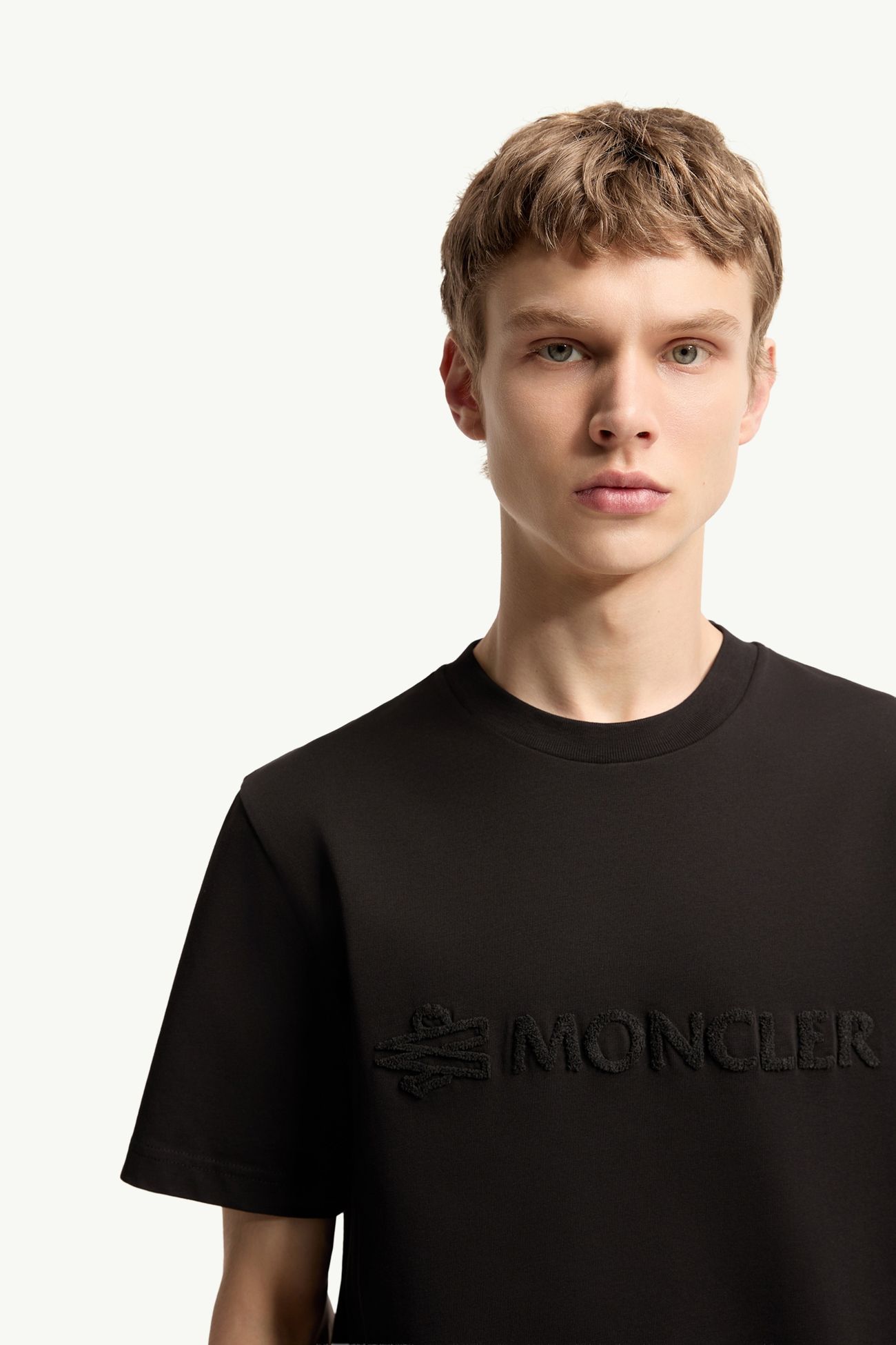 Logo Cotton T-Shirt Men Black Moncler 5