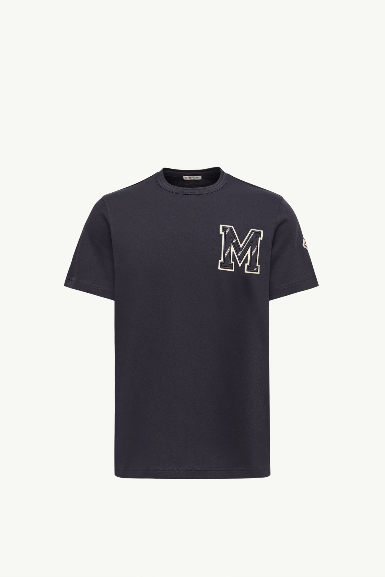 T-shirt en jersey de coton à monogramme Hommes Bleu marine Moncler 2