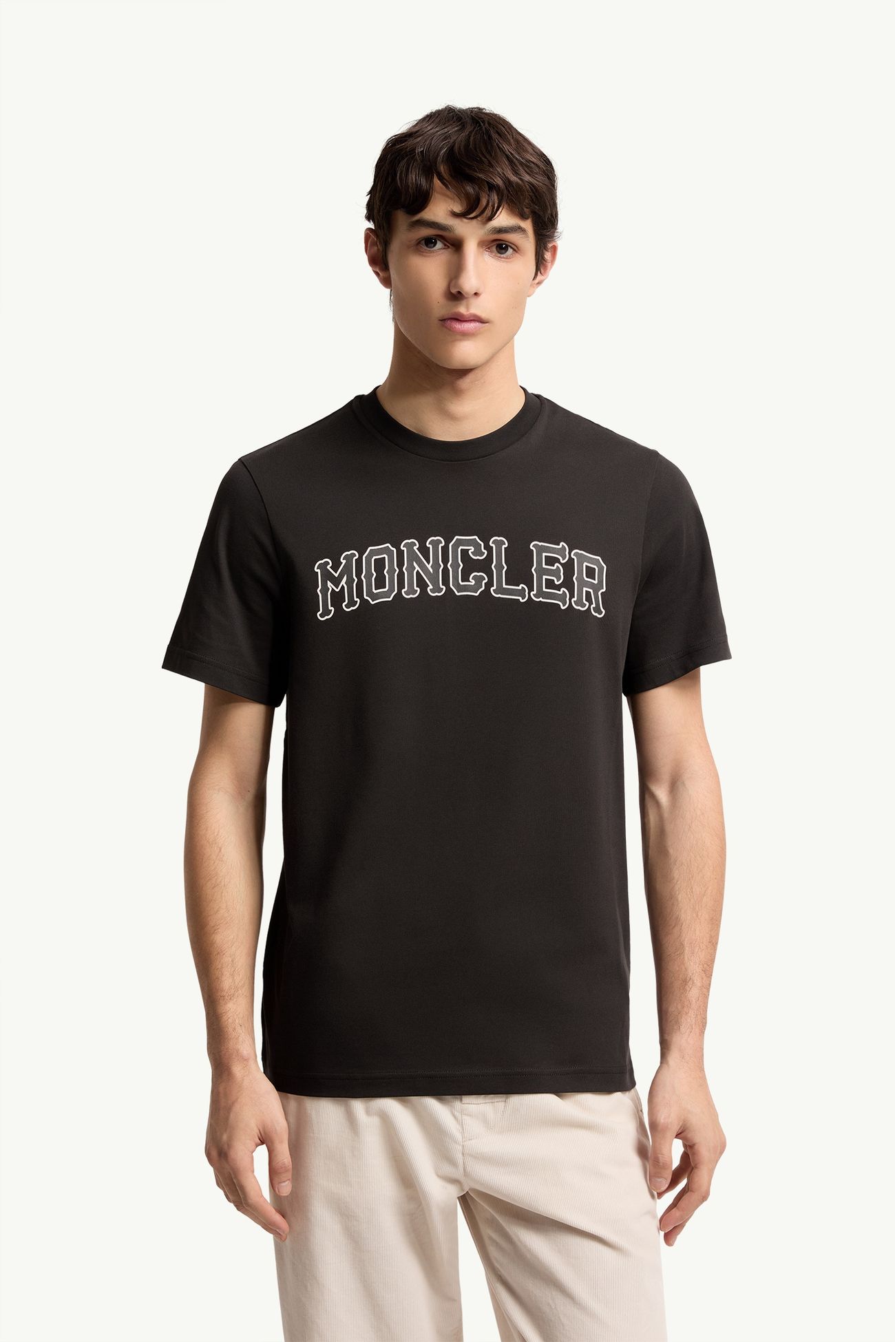 Logo Cotton T-Shirt Men Black Moncler 3