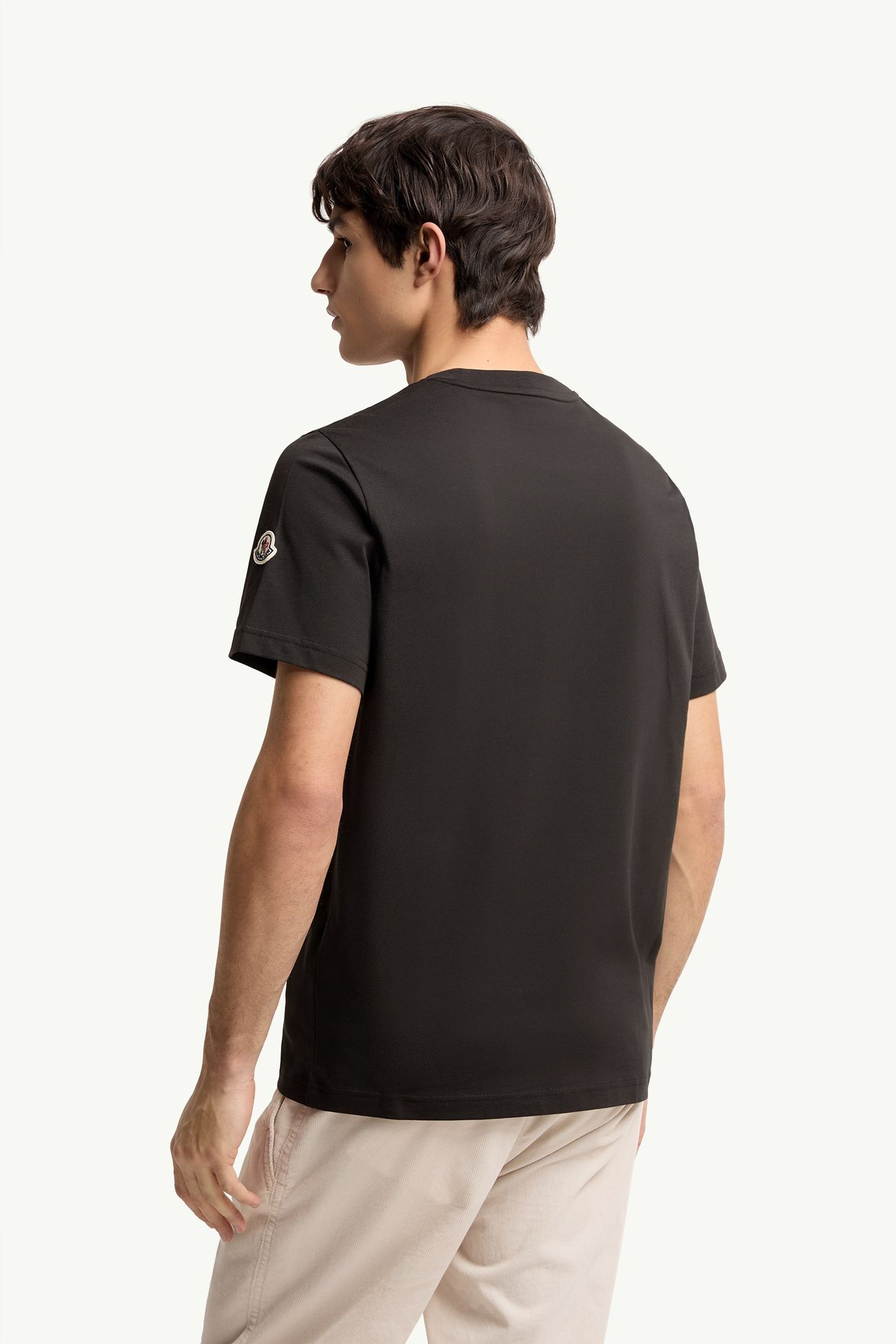 Camiseta de algodón con logotipo Hombre Negro Moncler 4