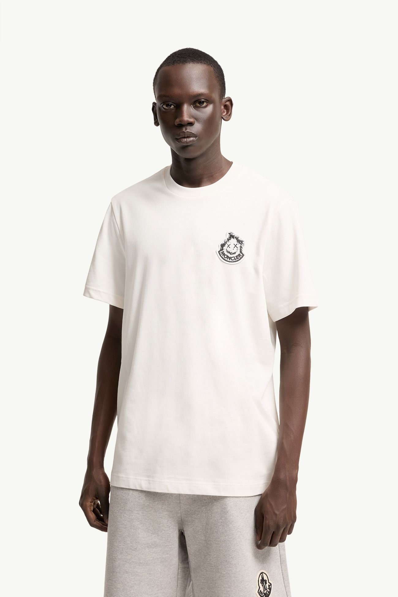 T-Shirt aus Baumwolle mit Logo Herren Weiß Moncler 3