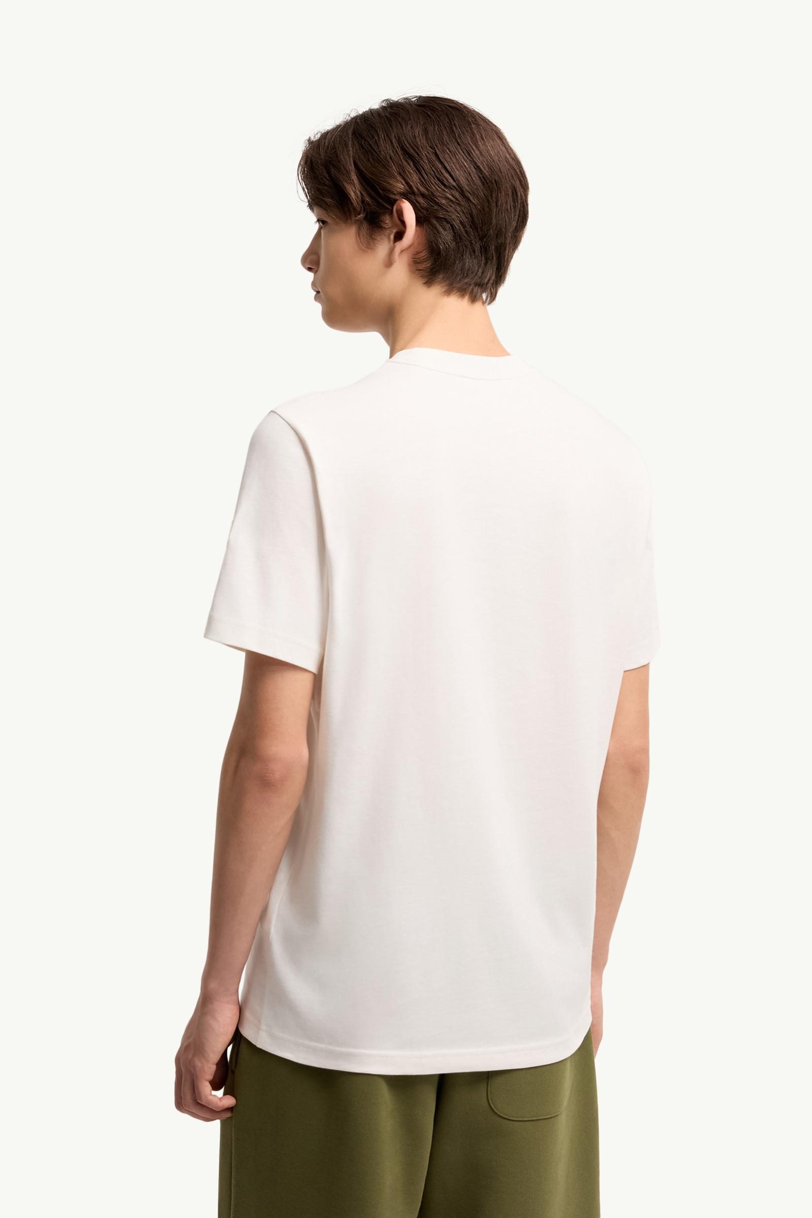 S*I様 2*4様 MONCLER ホワイト Vネック Tシャツ White MonDuck Cotton T-Shirt - Polos & T-shirts for Men | Moncler JP