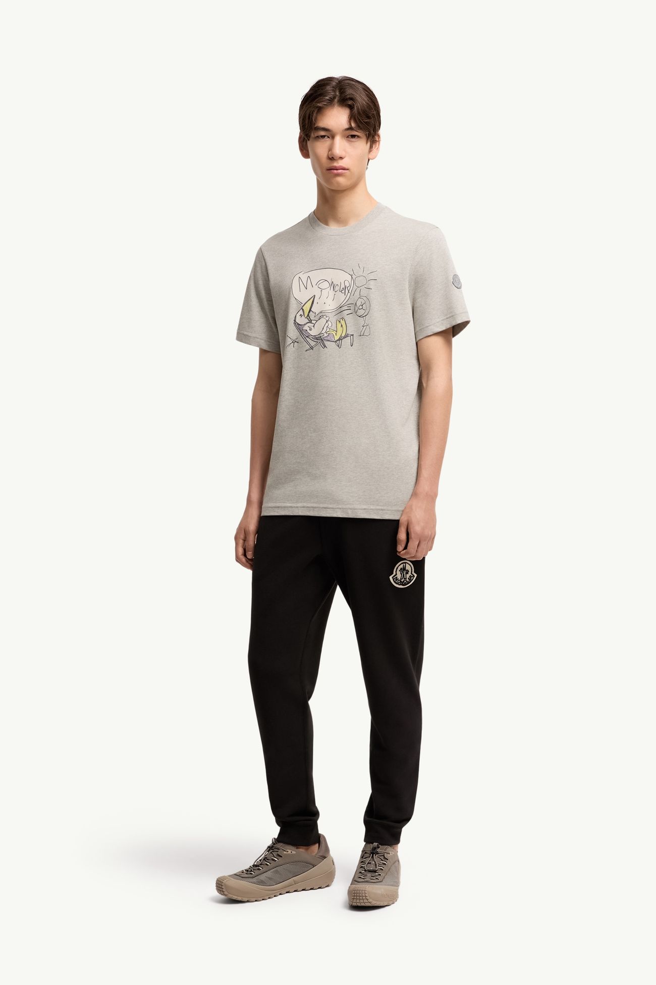 MonDuck Baumwoll-T-Shirt Herren Grau Moncler 0