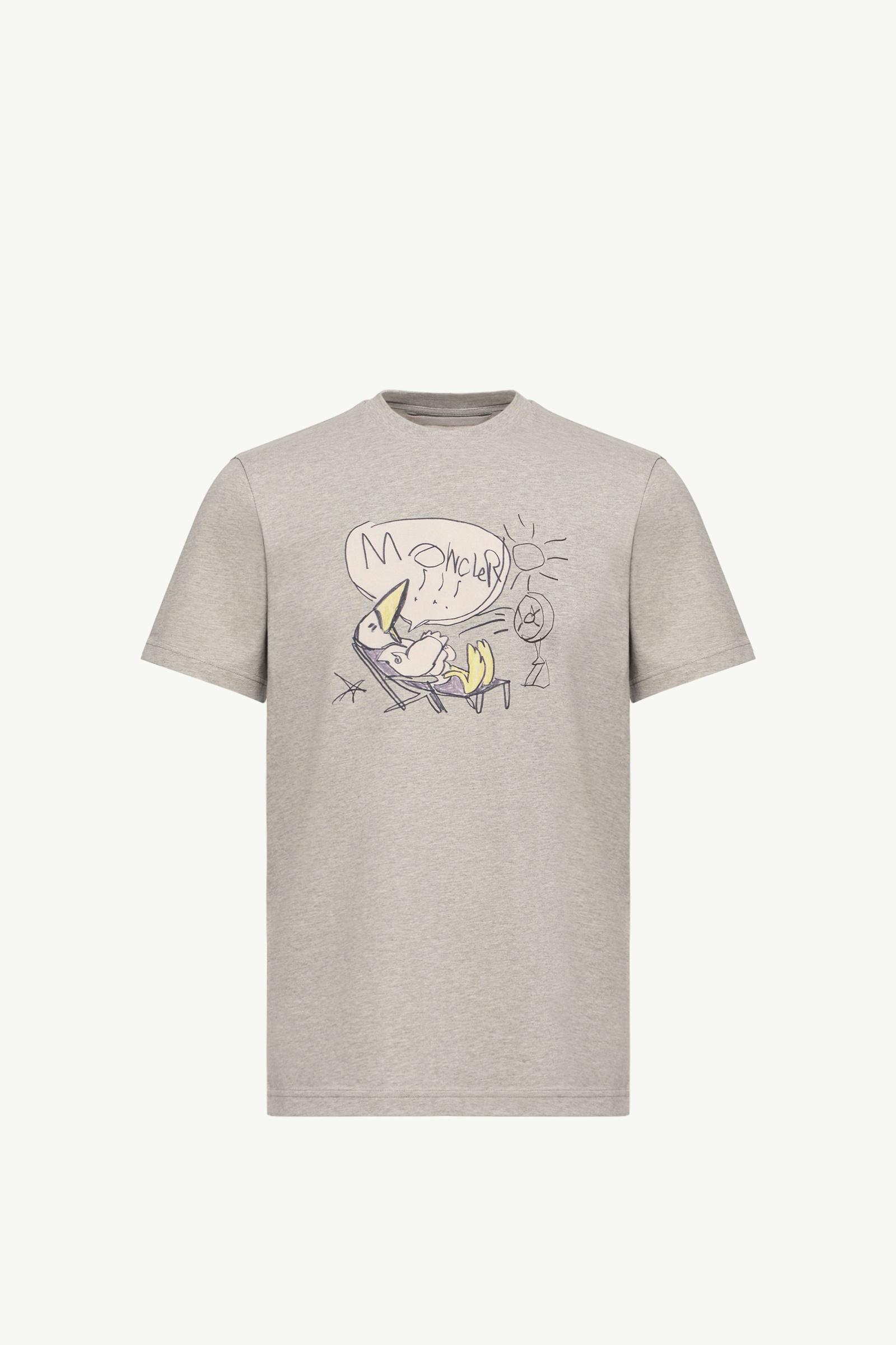 MonDuck Cotton T-Shirt Men Grey Moncler