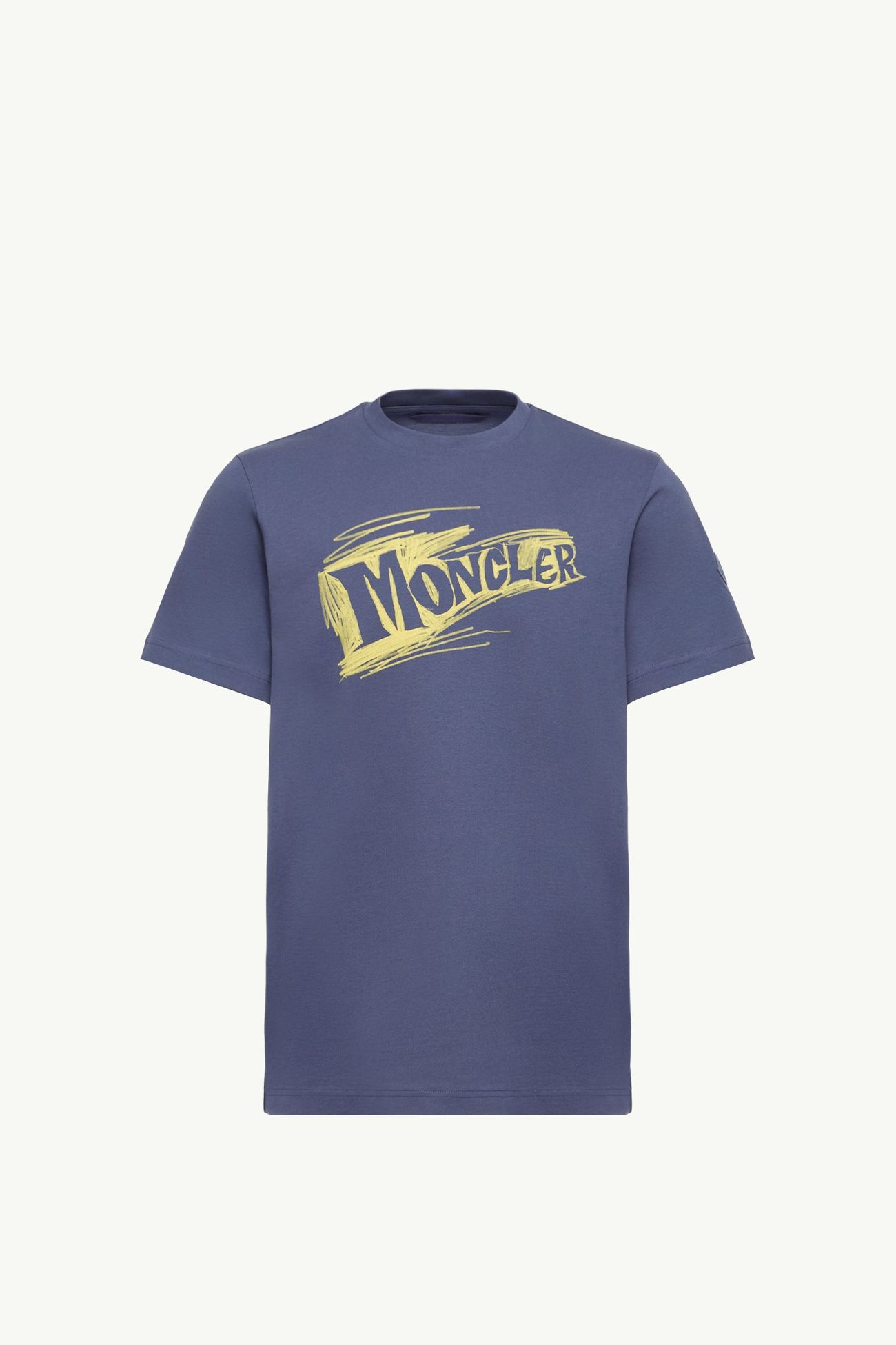 Sketch Logo Cotton T-Shirt Men Cobalt Blue Moncler 2