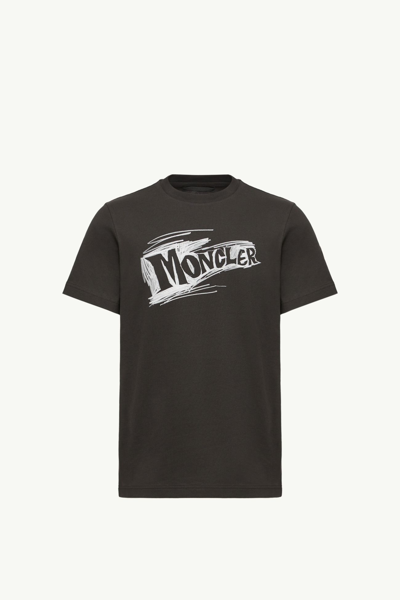 T-shirt in cotone con logo effetto schizzo Uomo Nero Moncler 2