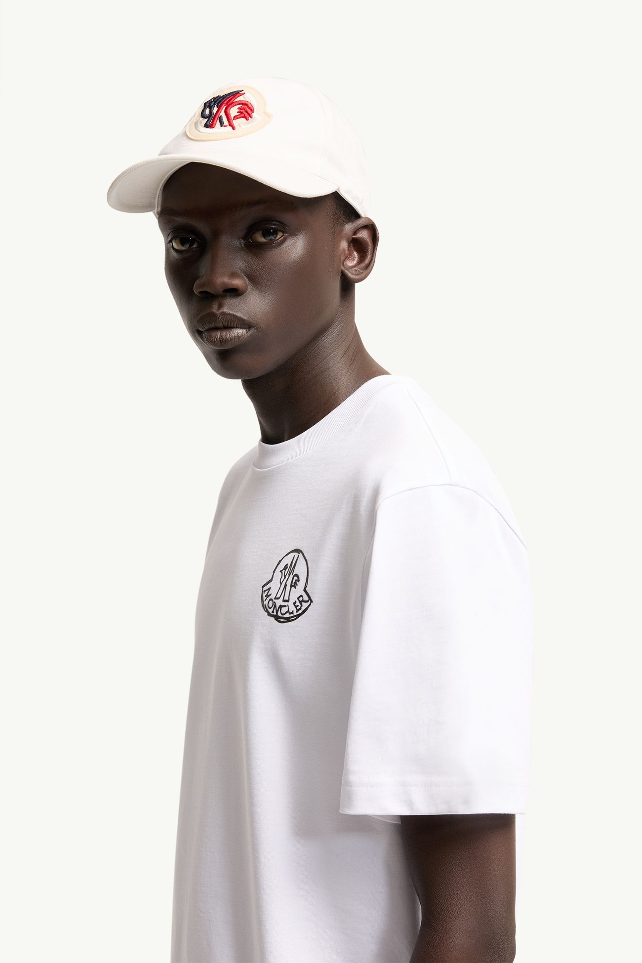 Cotton Jersey Logo Patch T-Shirt Men White Moncler 1