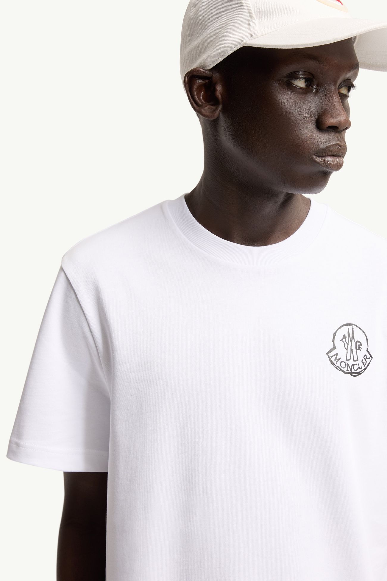 Cotton Jersey Logo Patch T-Shirt Men White Moncler 5