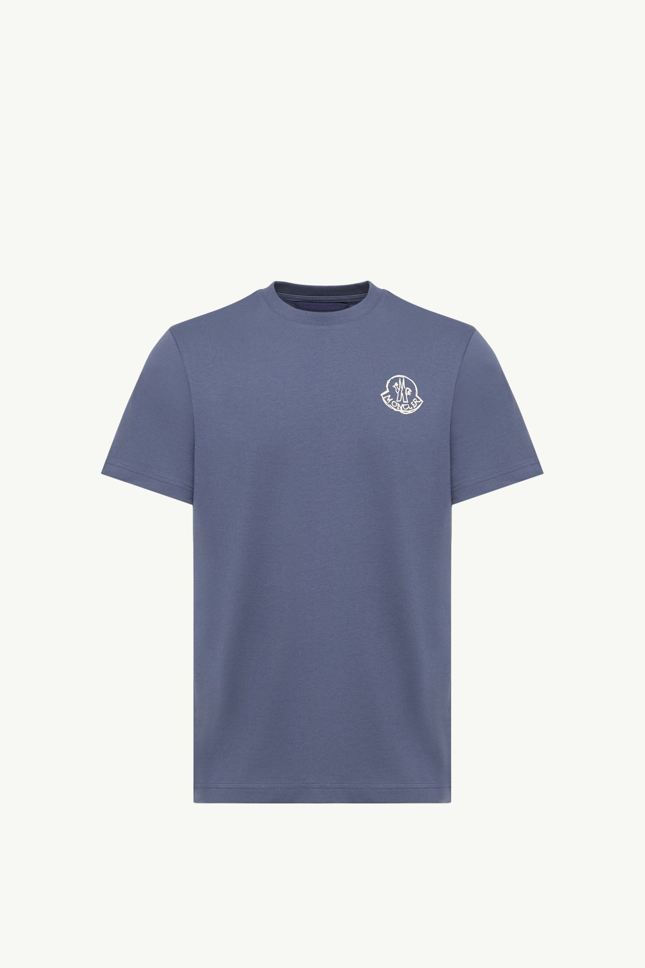 Baumwoll-Jersey-T-Shirt mit Logo-Patch Herren Kobaltblau Moncler 2