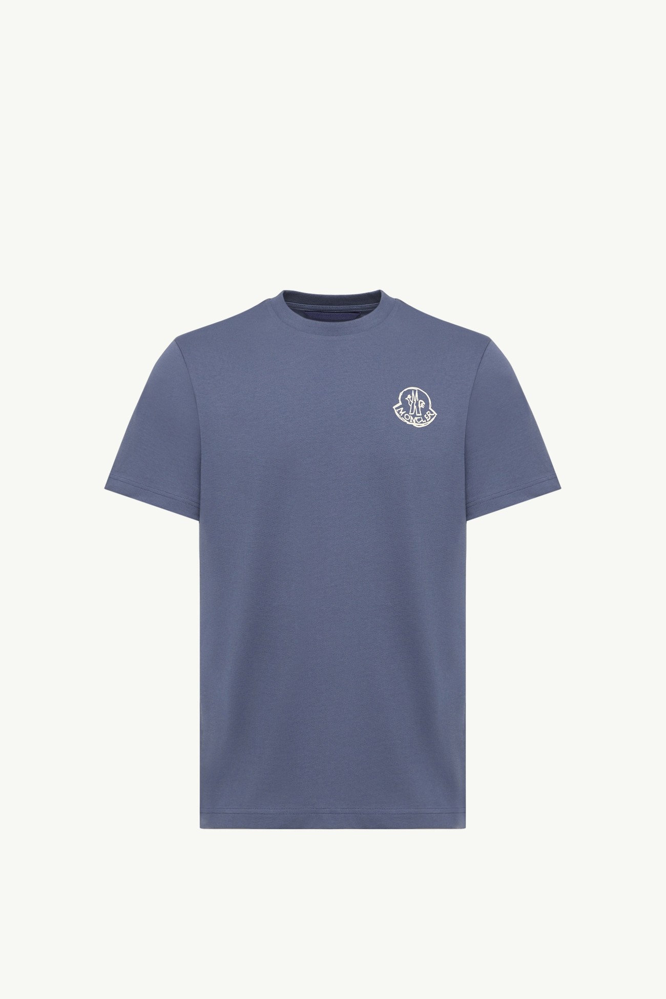 Cotton Jersey Logo Patch T-Shirt Men Cobalt Blue Moncler 2