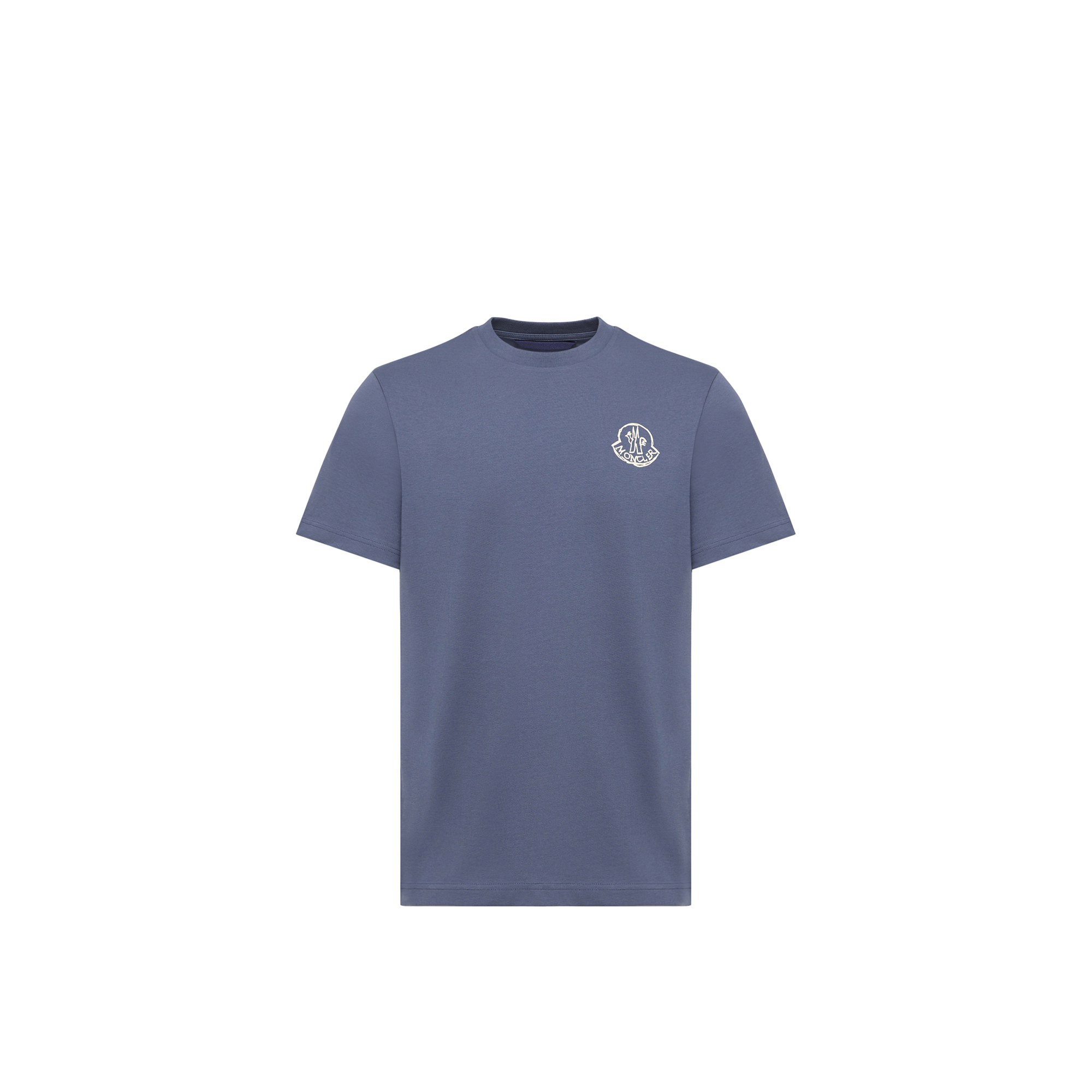 Moncler   Cotton Jersey Logo Patch T-Shirt for Men in Blue, Size: L