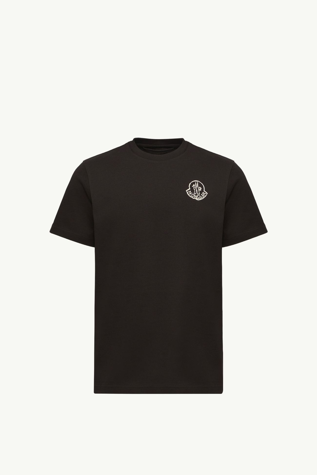 T-shirt en jersey de coton à empiècement logo Hommes Noir Moncler 2