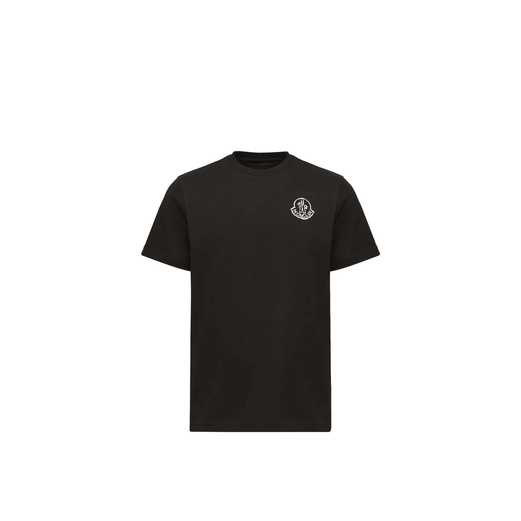 Moncler   Cotton Jersey Logo Patch T-Shirt for Men in Black, Size: L